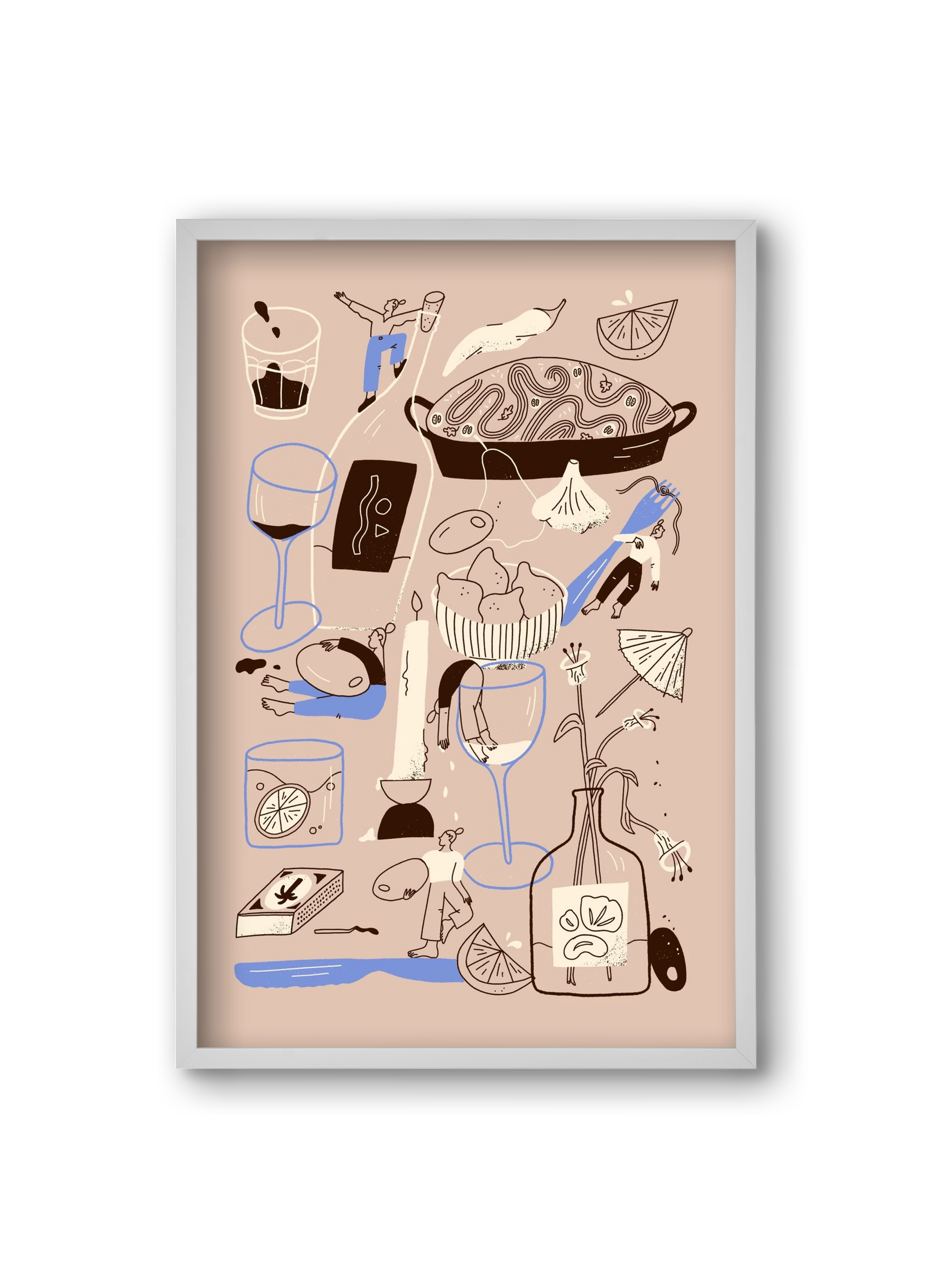 Table Scene, 20x30 cm (20x30 cm), Fehér keret