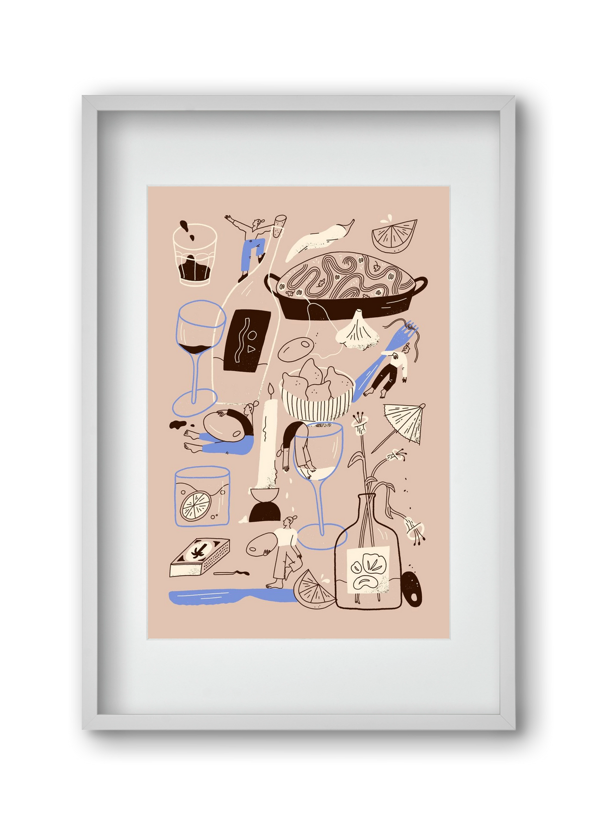 Table Scene, 30x45 cm (20x30 cm), Fehér keret, paszpartuval