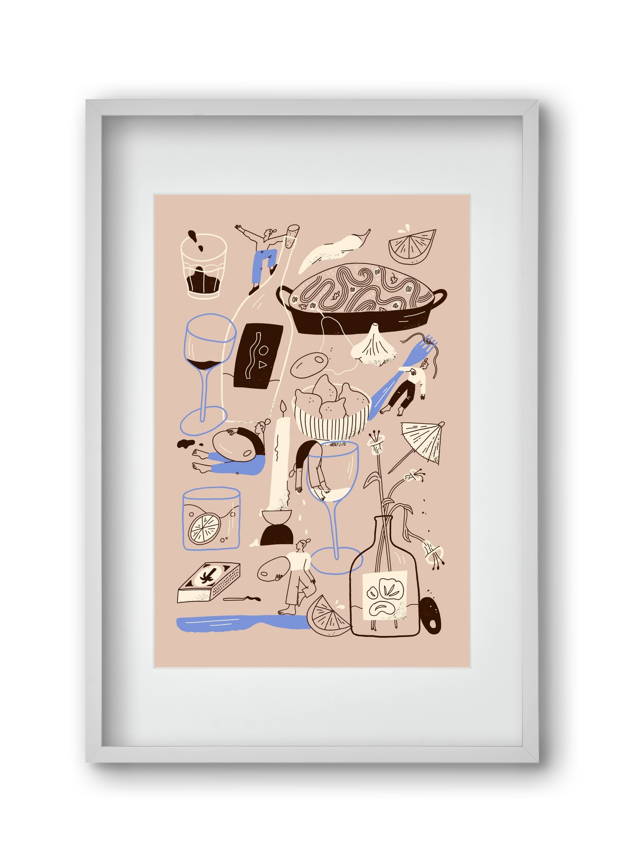 Table Scene, 30x45 cm (20x30 cm), Fehér keret, paszpartuval