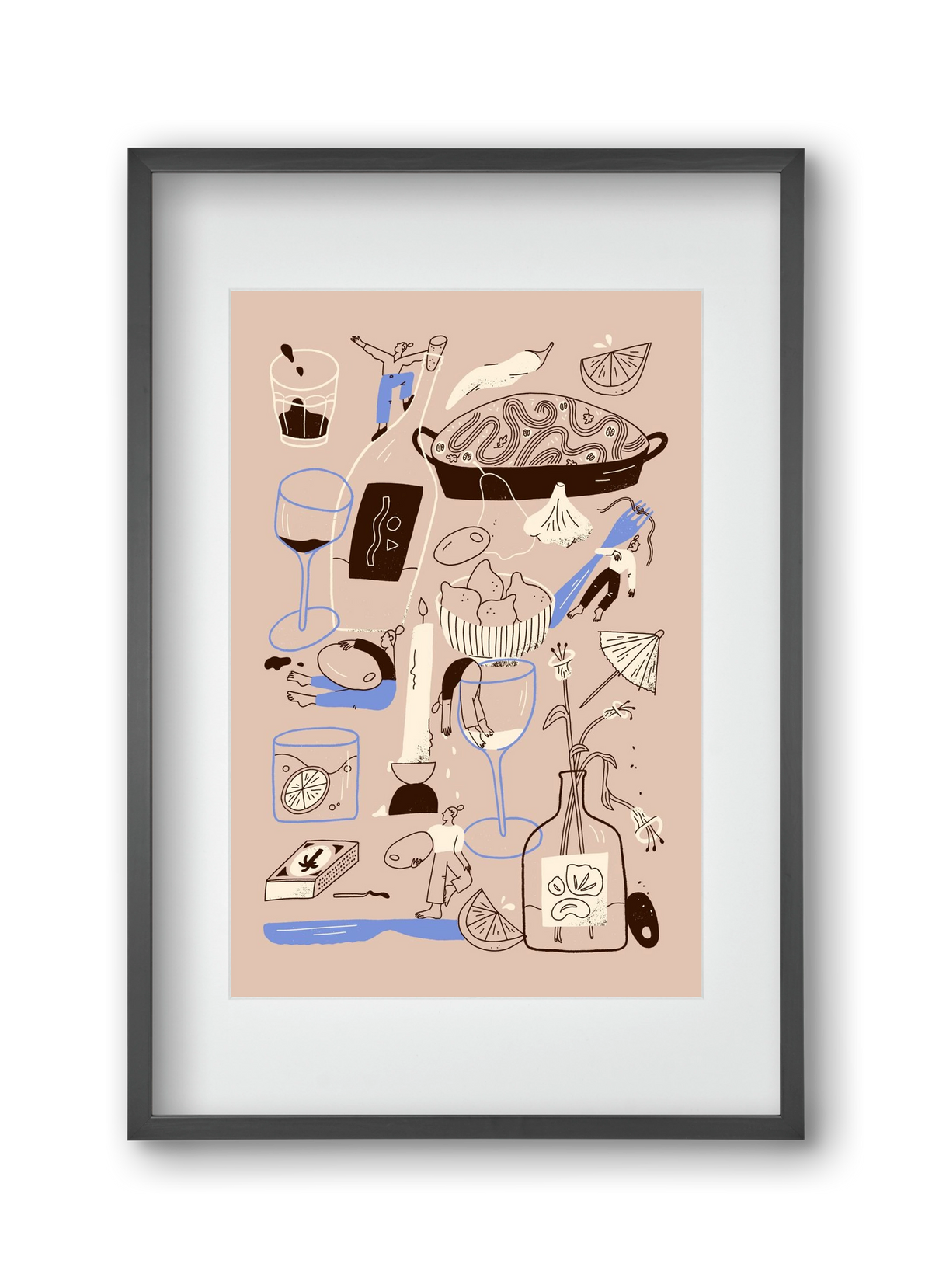 Table Scene, 30x45 cm (20x30 cm), Fekete keret, paszpartuval