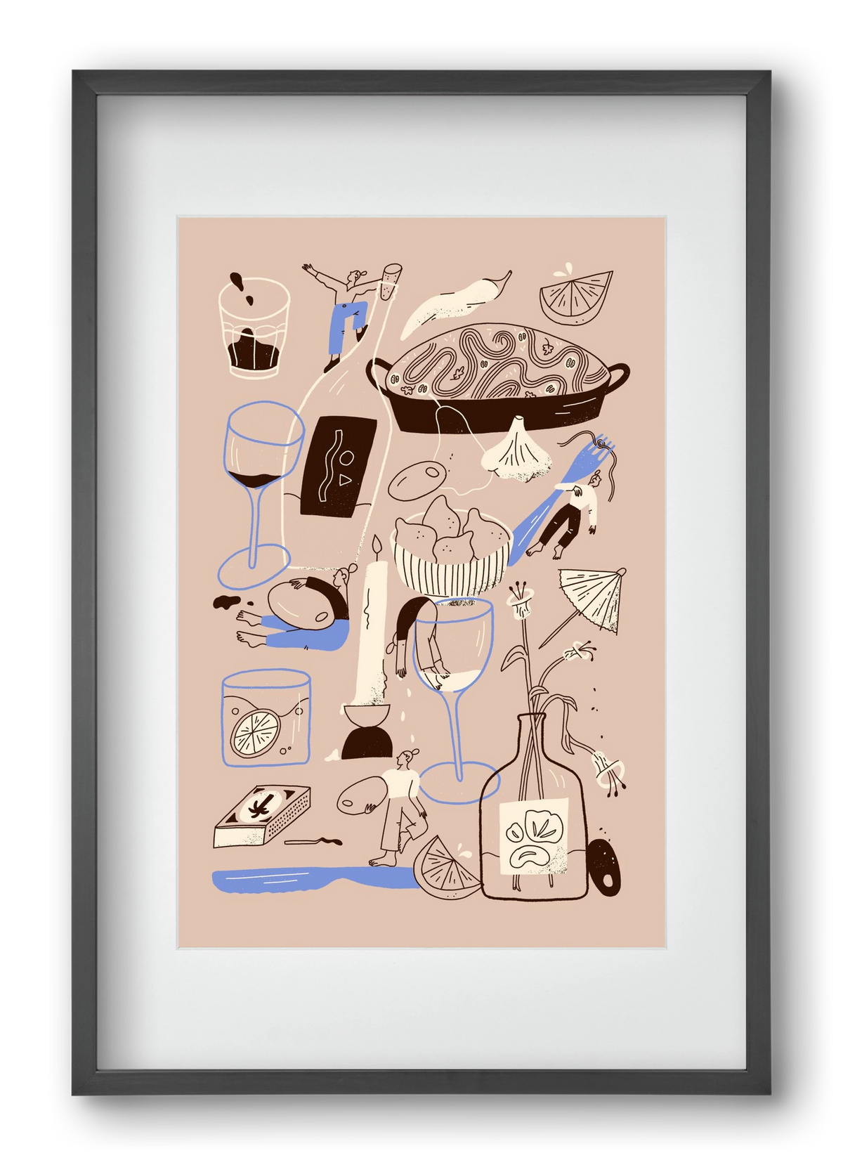 Table Scene, 40x60 cm (30x45 cm), Fekete keret, paszpartuval