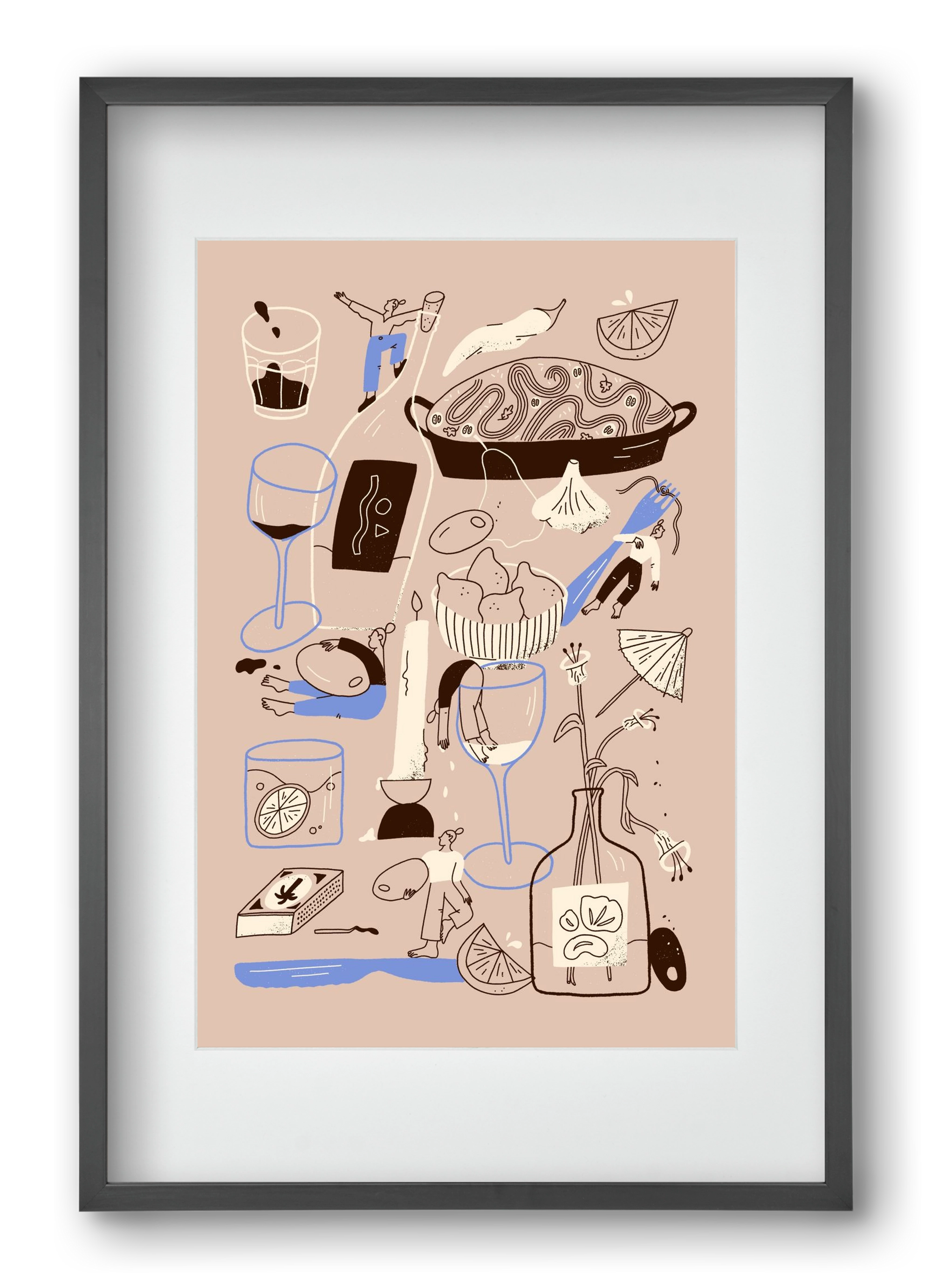 Table Scene, 40x60 cm (30x45 cm), Fekete keret, paszpartuval