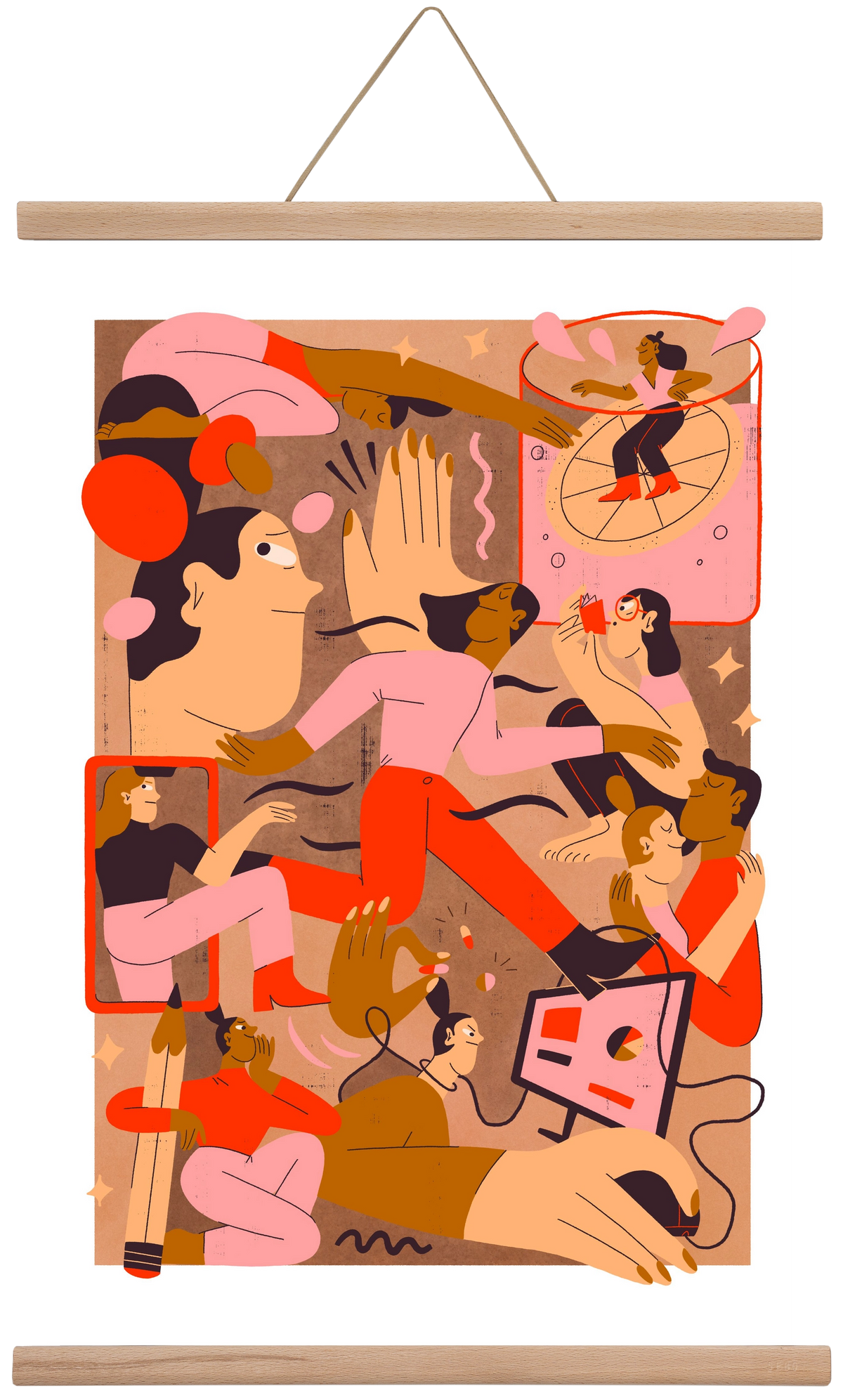 Rushing Through Life, 40x60 cm (40x60 cm), Tölgy akasztó