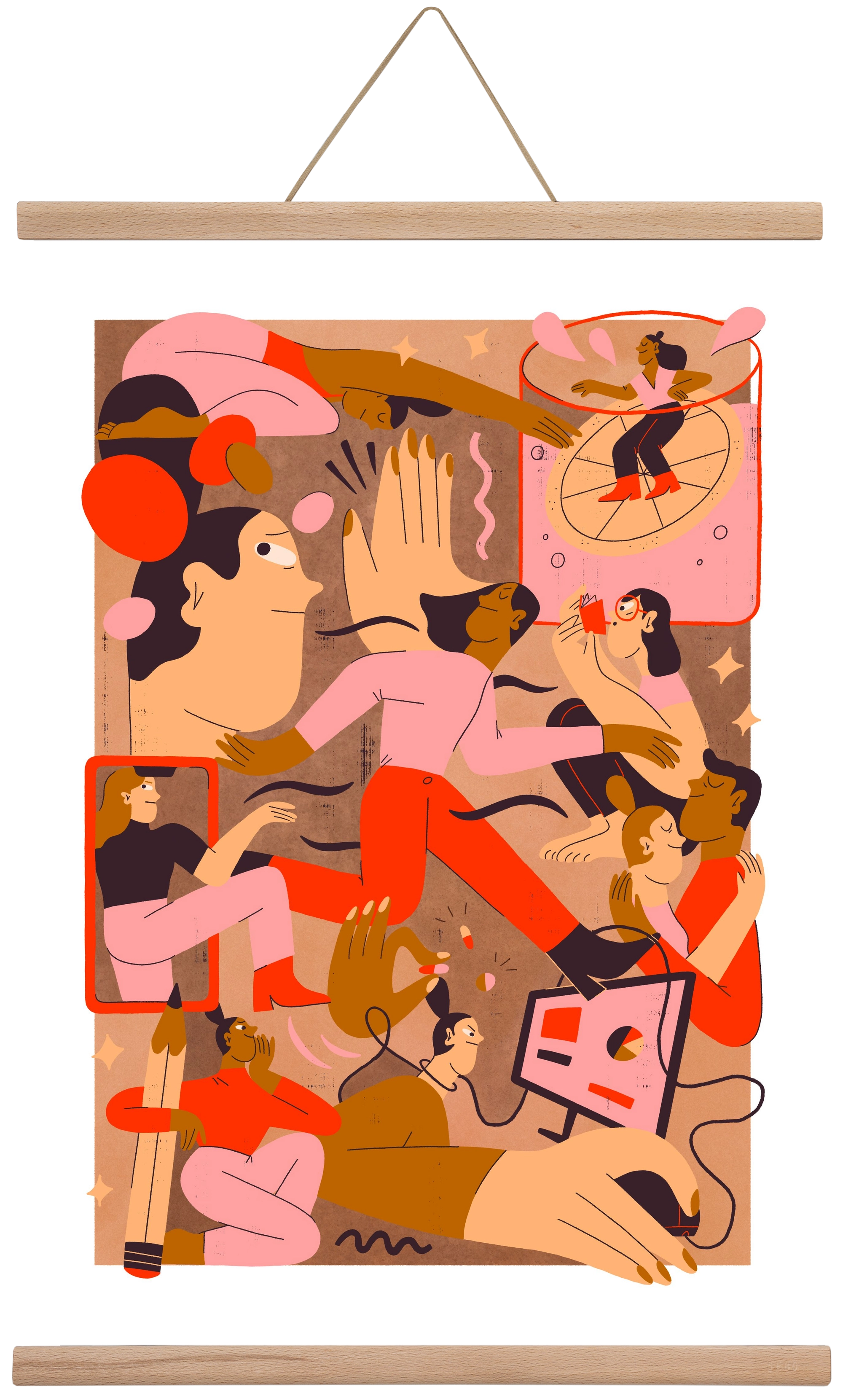 Rushing Through Life, 40x60 cm (40x60 cm), Tölgy akasztó