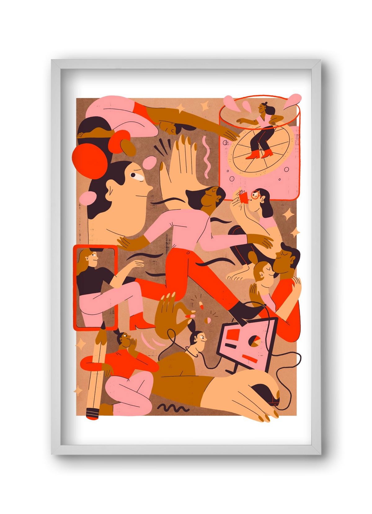 Rushing Through Life, 30x45 cm (30x45 cm), Fehér keret