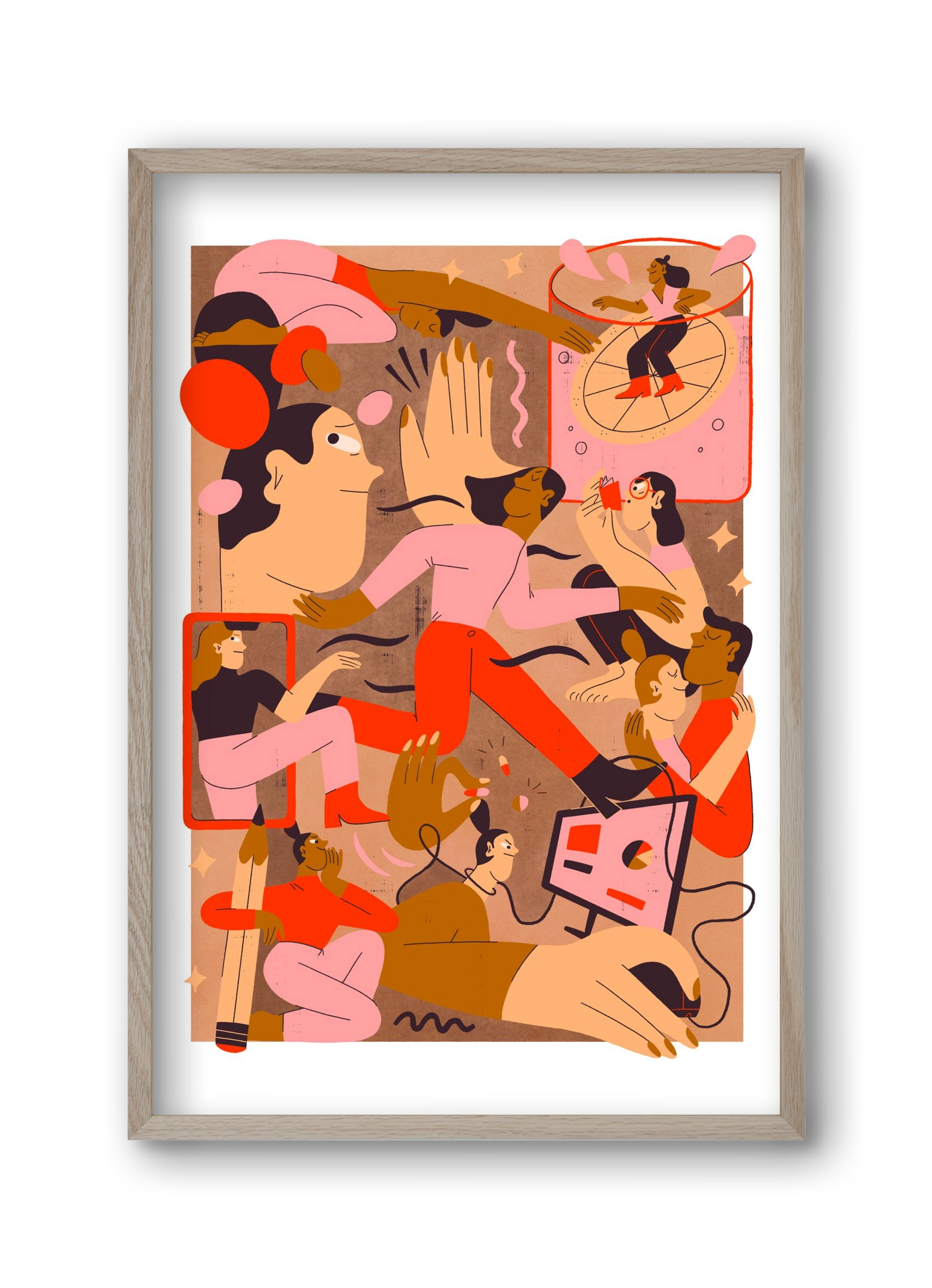 Rushing Through Life, 30x45 cm (30x45 cm), Tölgy keret