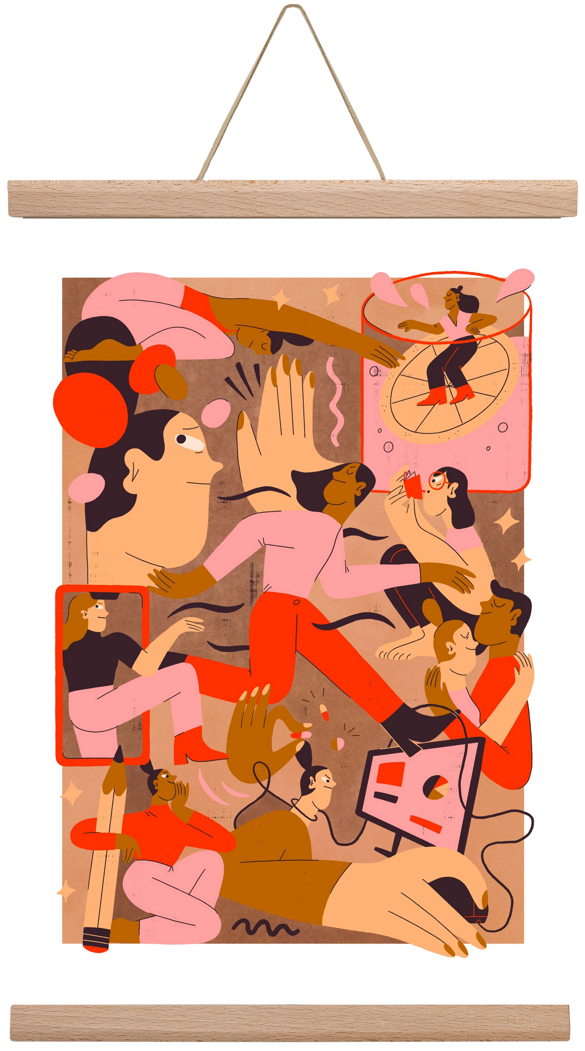 Rushing Through Life, 30x45 cm (30x45 cm), Tölgy akasztó