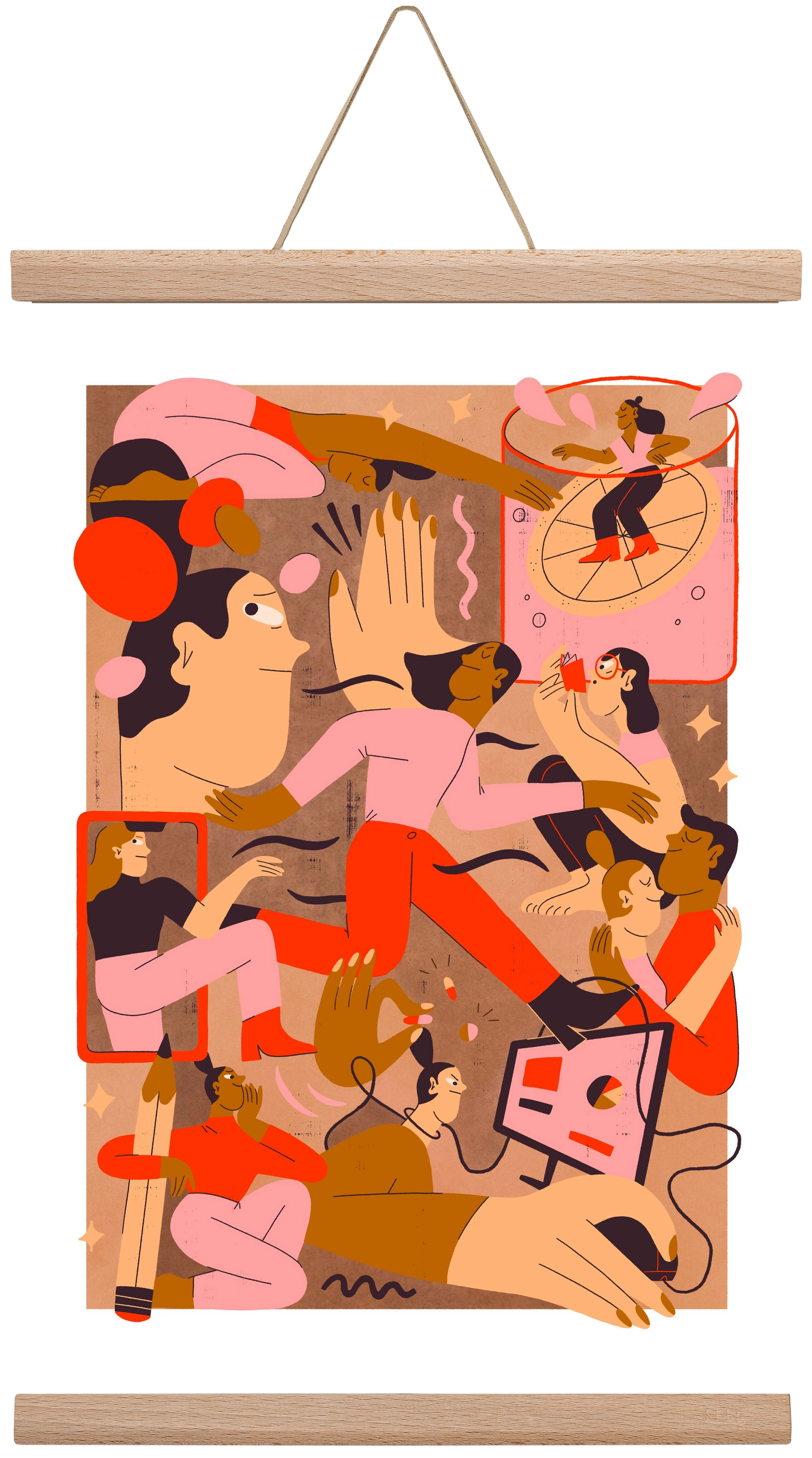 Rushing Through Life, 30x45 cm (30x45 cm), Tölgy akasztó