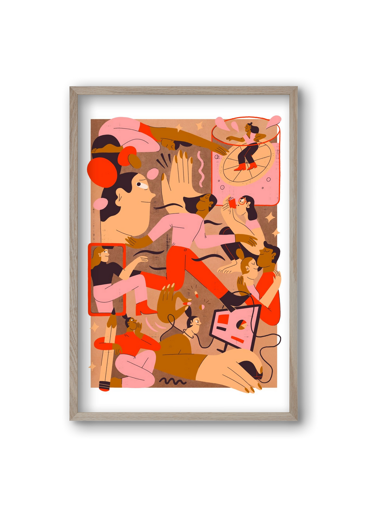 Rushing Through Life, 20x30 cm (20x30 cm), Tölgy keret