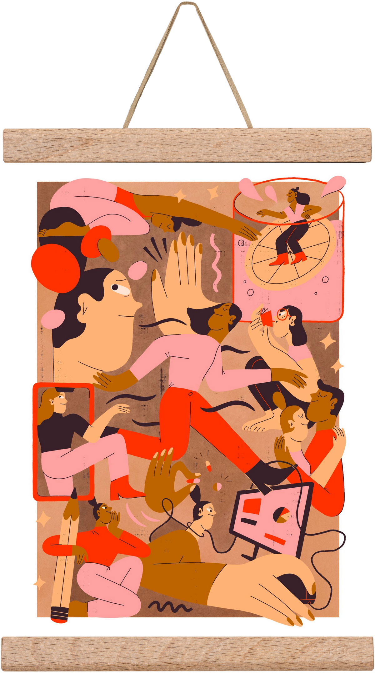 Rushing Through Life, 20x30 cm (20x30 cm), Tölgy akasztó