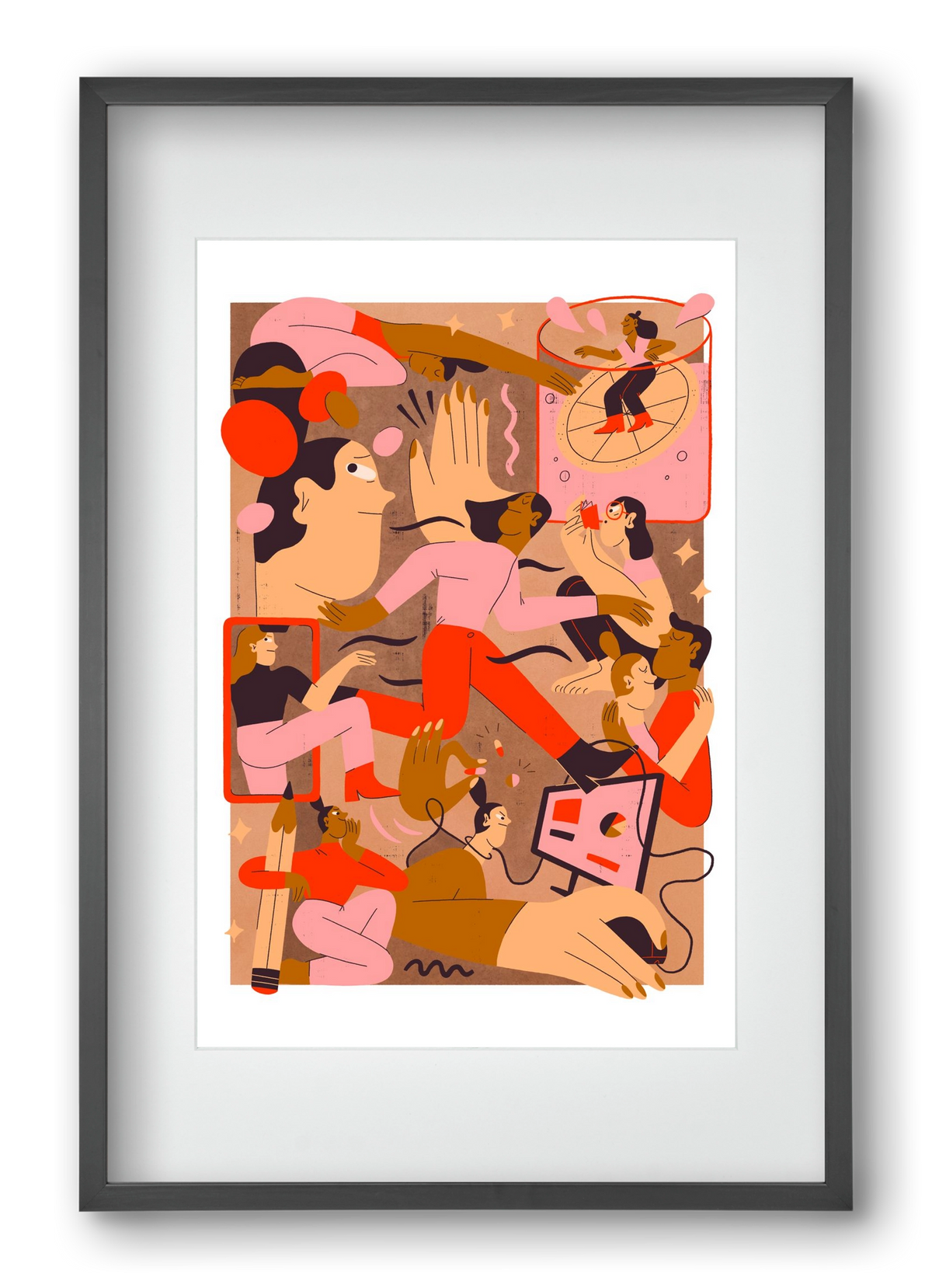 Rushing Through Life, 40x60 cm (30x45 cm), Fekete keret, paszpartuval