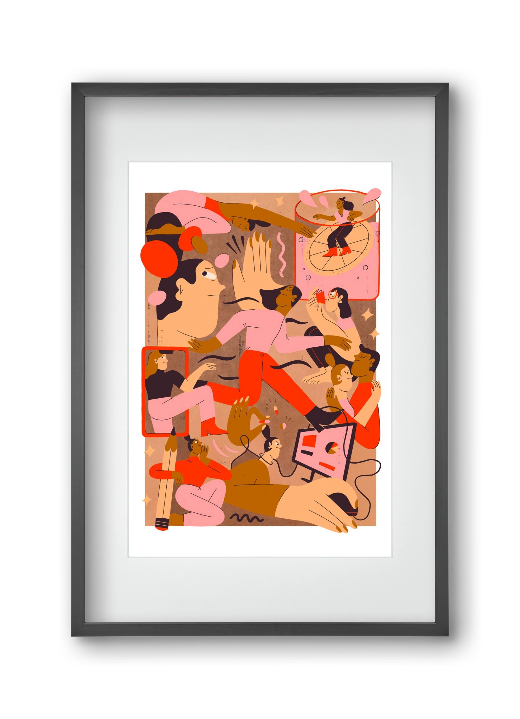 Rushing Through Life, 30x45 cm (20x30 cm), Fekete keret, paszpartuval