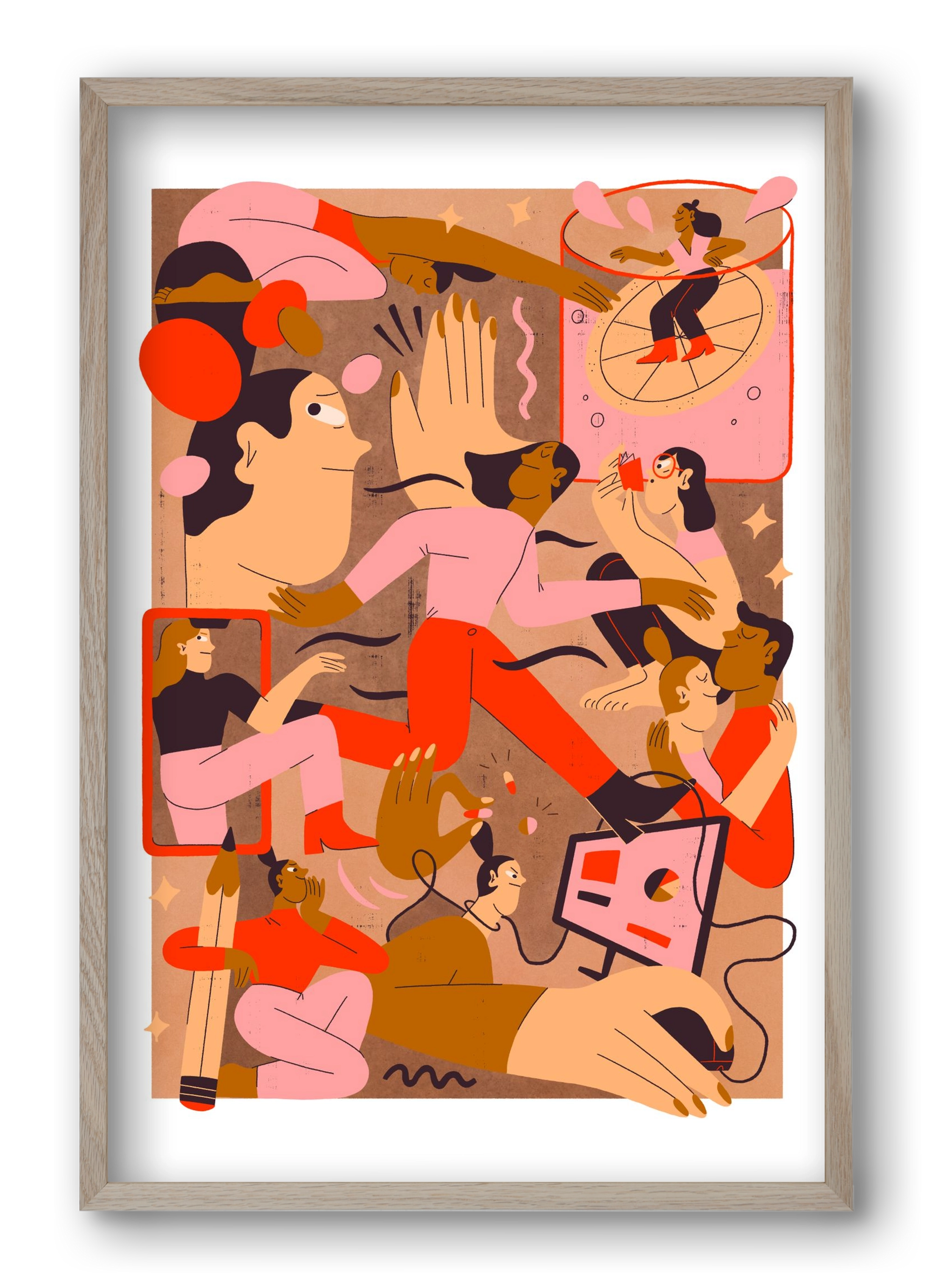 Rushing Through Life, 40x60 cm (40x60 cm), Tölgy keret