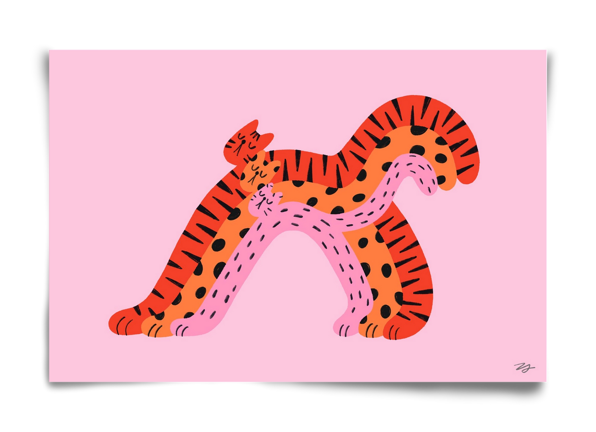 Rainbow Cats, 60x40 cm, Keret nélkül