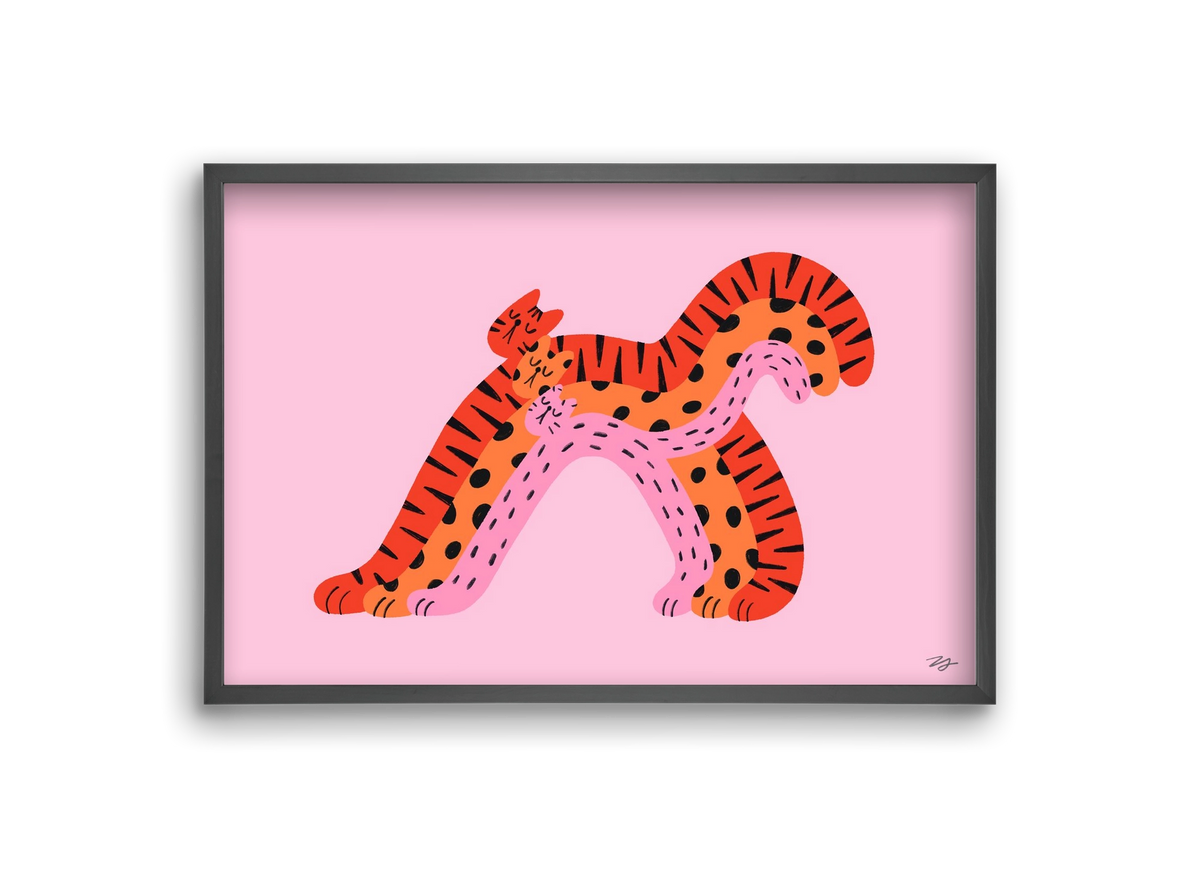 Rainbow Cats, 30x20 cm (30x20 cm), Fekete keret