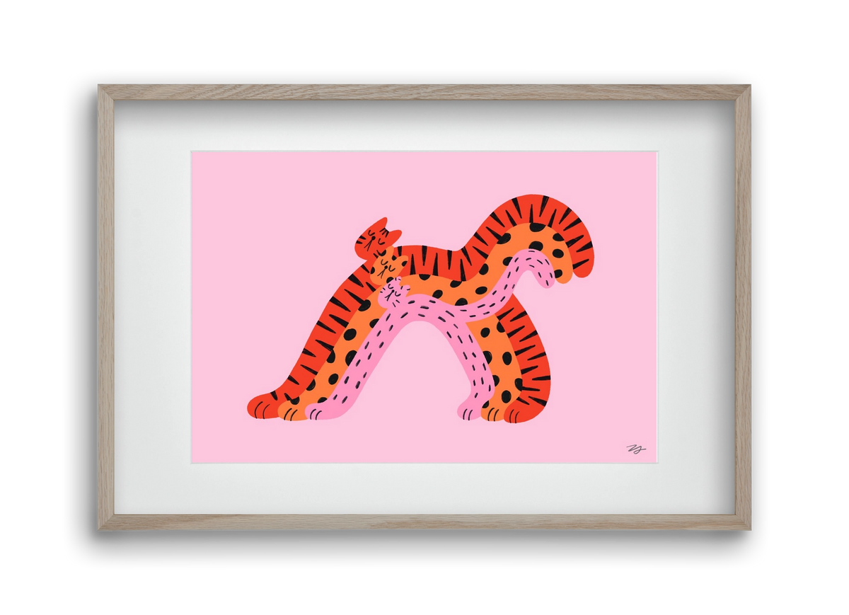 Rainbow Cats, 45x30 cm (30x20 cm), Tölgy keret, paszpartuval