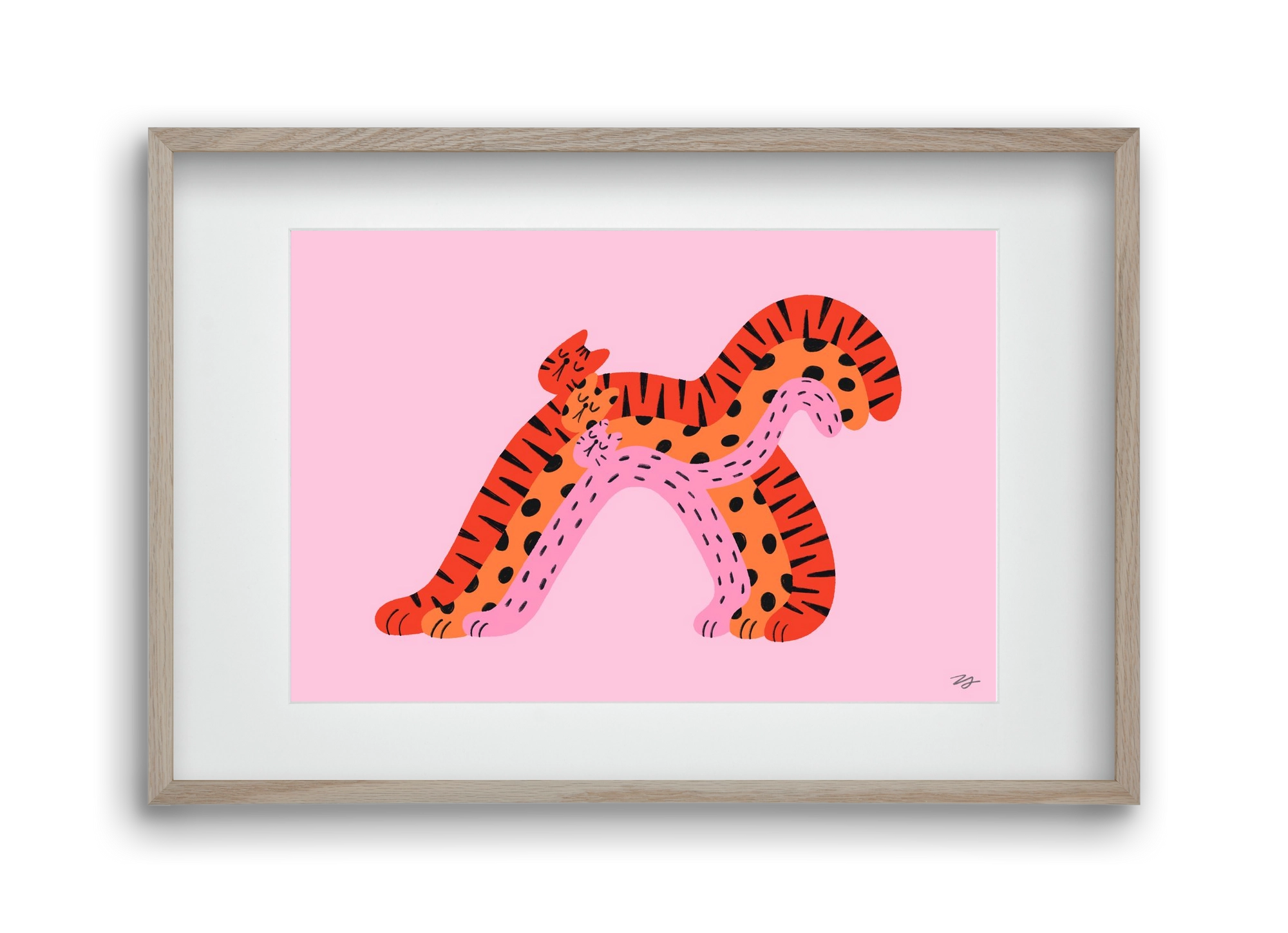 Rainbow Cats, 45x30 cm (30x20 cm), Tölgy keret, paszpartuval