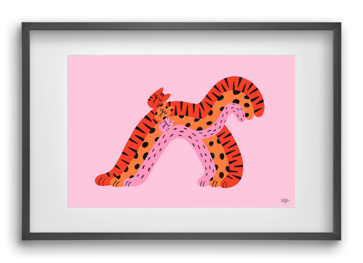 Rainbow Cats, 60x40 cm (45x30 cm), Fekete keret, paszpartuval