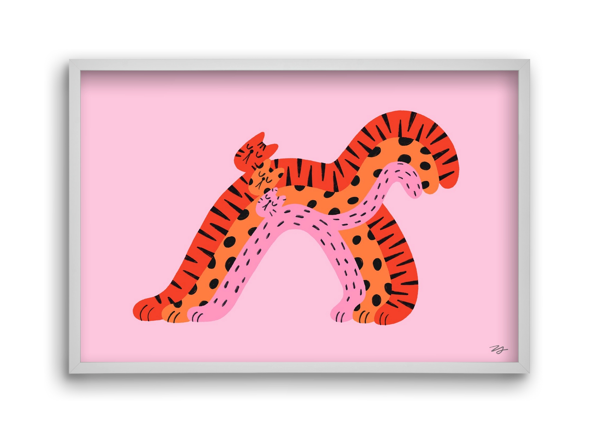 Rainbow Cats, 45x30 cm (45x30 cm), Fehér keret