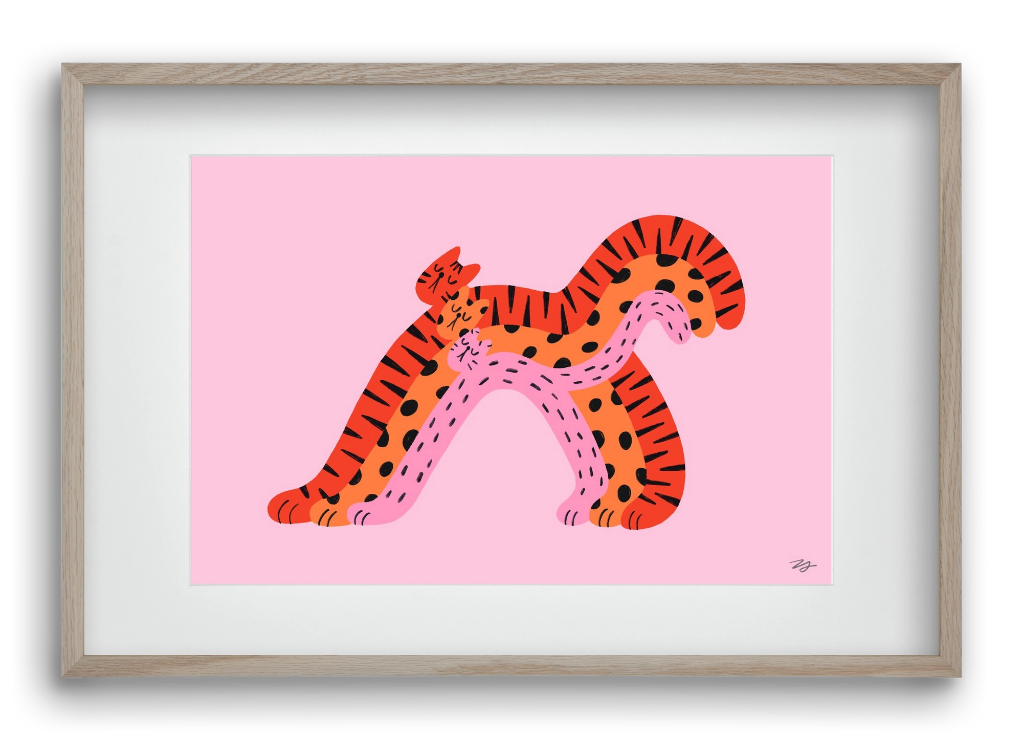 Rainbow Cats, 60x40 cm (45x30 cm), Tölgy keret, paszpartuval