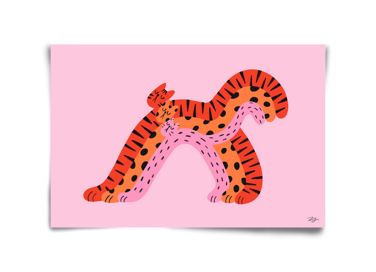 Rainbow Cats, 45x30 cm, Keret nélkül