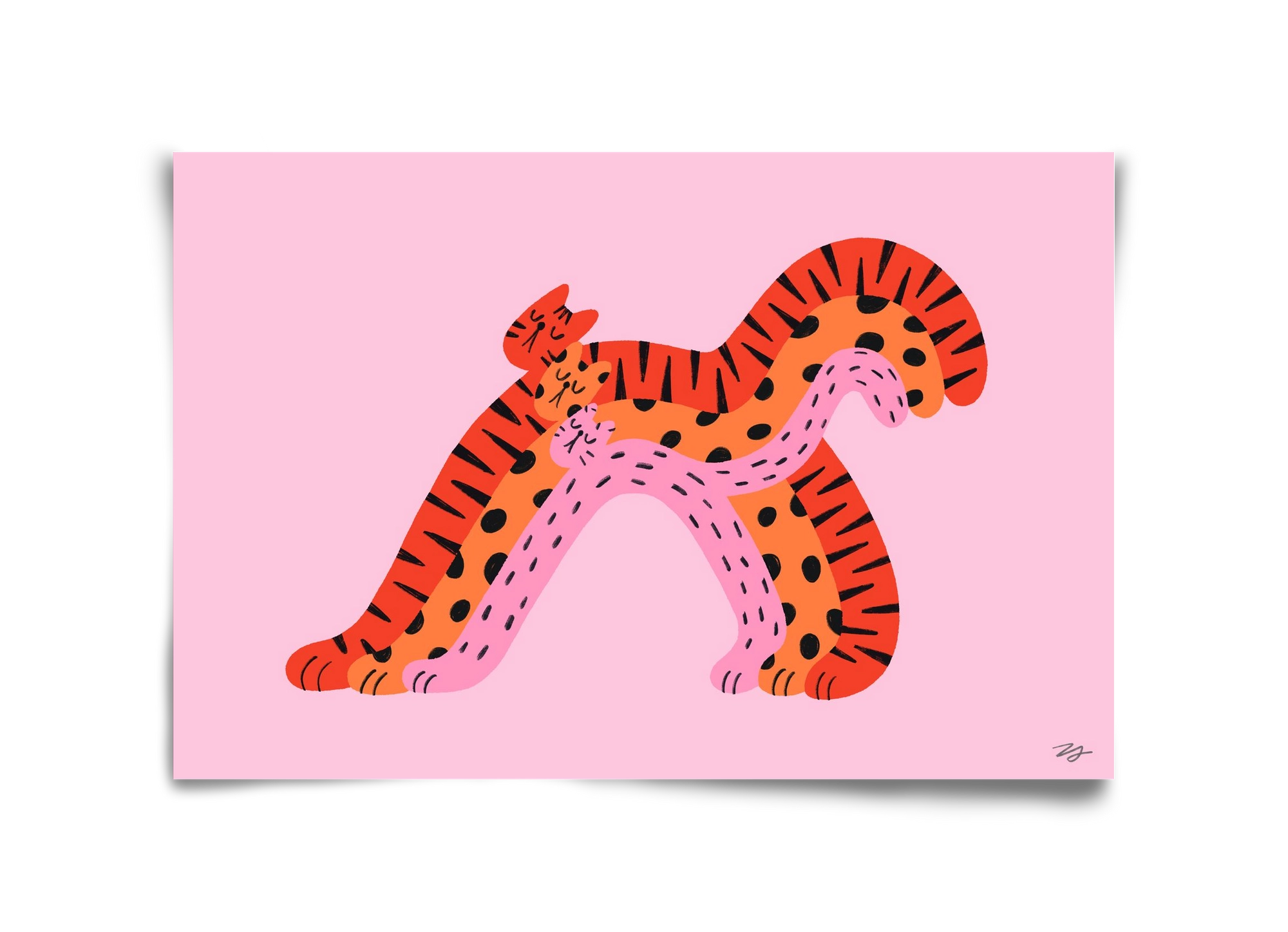 Rainbow Cats, 45x30 cm, Keret nélkül