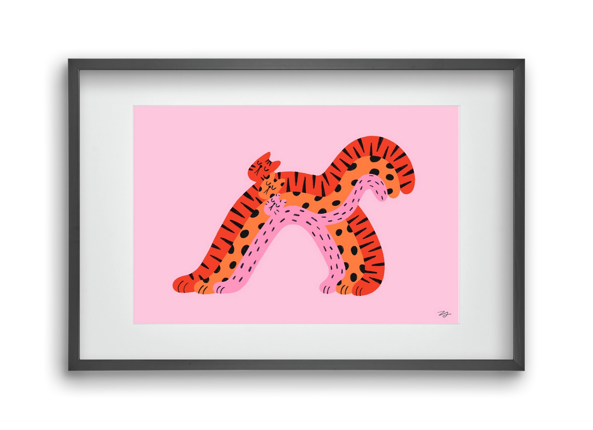 Rainbow Cats, 45x30 cm (30x20 cm), Fekete keret, paszpartuval