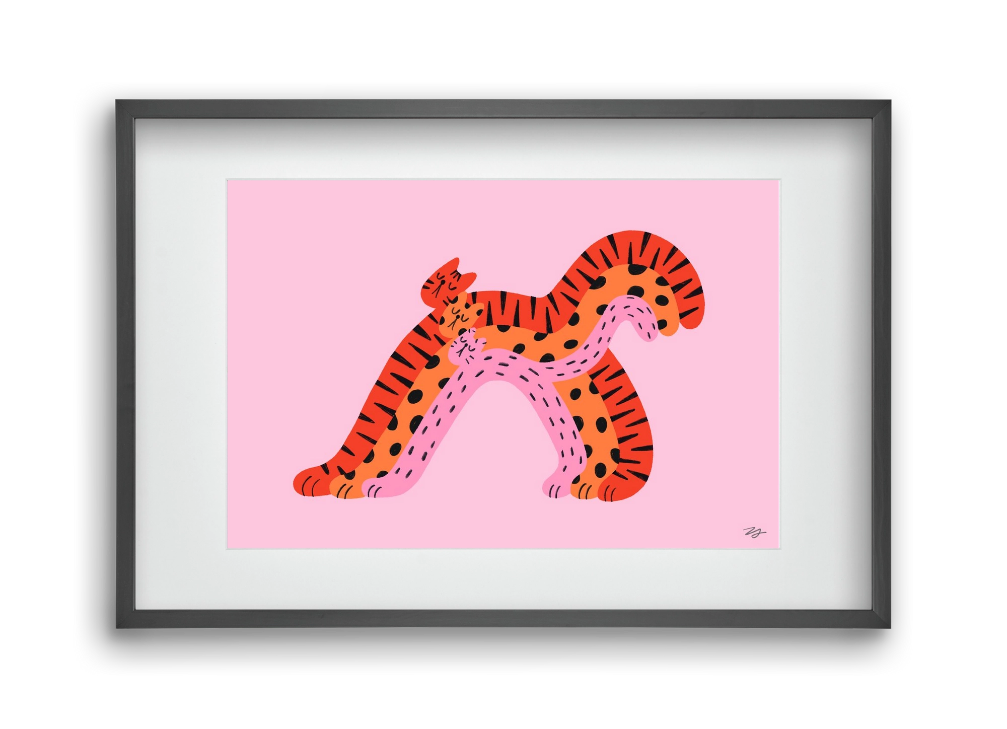 Rainbow Cats, 45x30 cm (30x20 cm), Fekete keret, paszpartuval