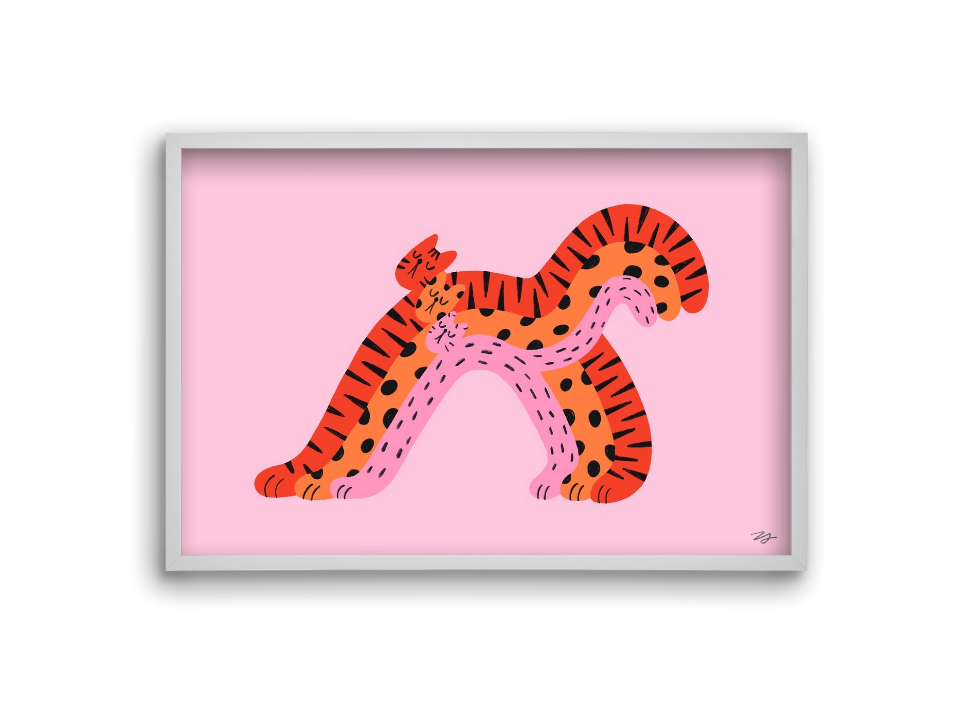 Rainbow Cats, 30x20 cm (30x20 cm), Fehér keret