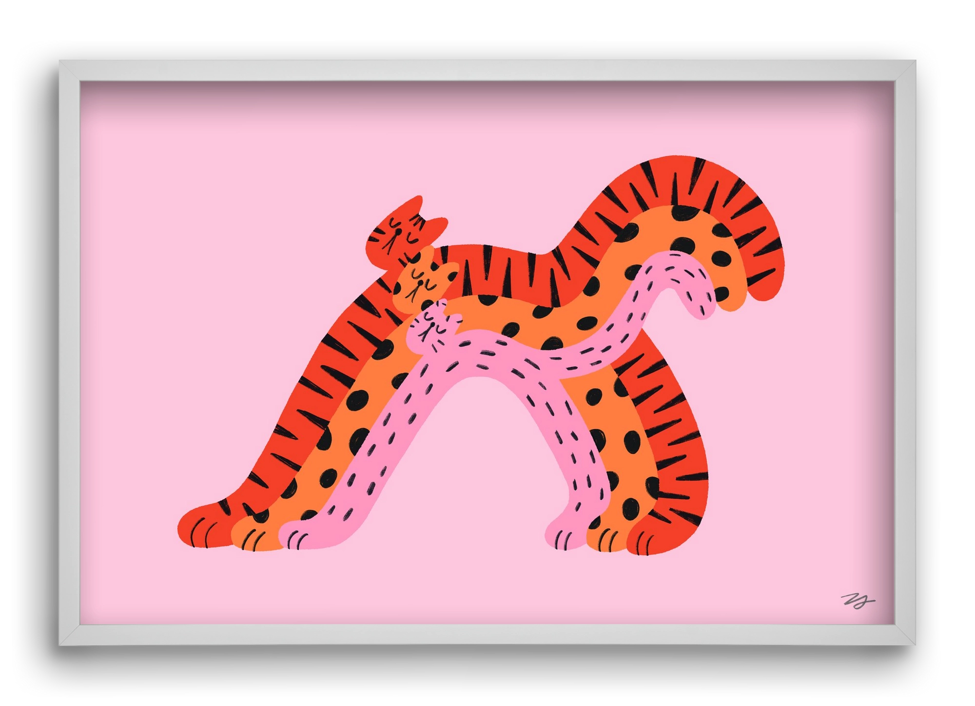 Rainbow Cats, 60x40 cm (60x40 cm), Fehér keret