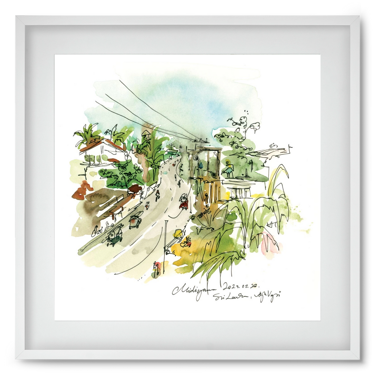 Midigama, Sri Lanka - 2023.02.26., 50x50 cm (40x40 cm), Fehér keret, paszpartuval