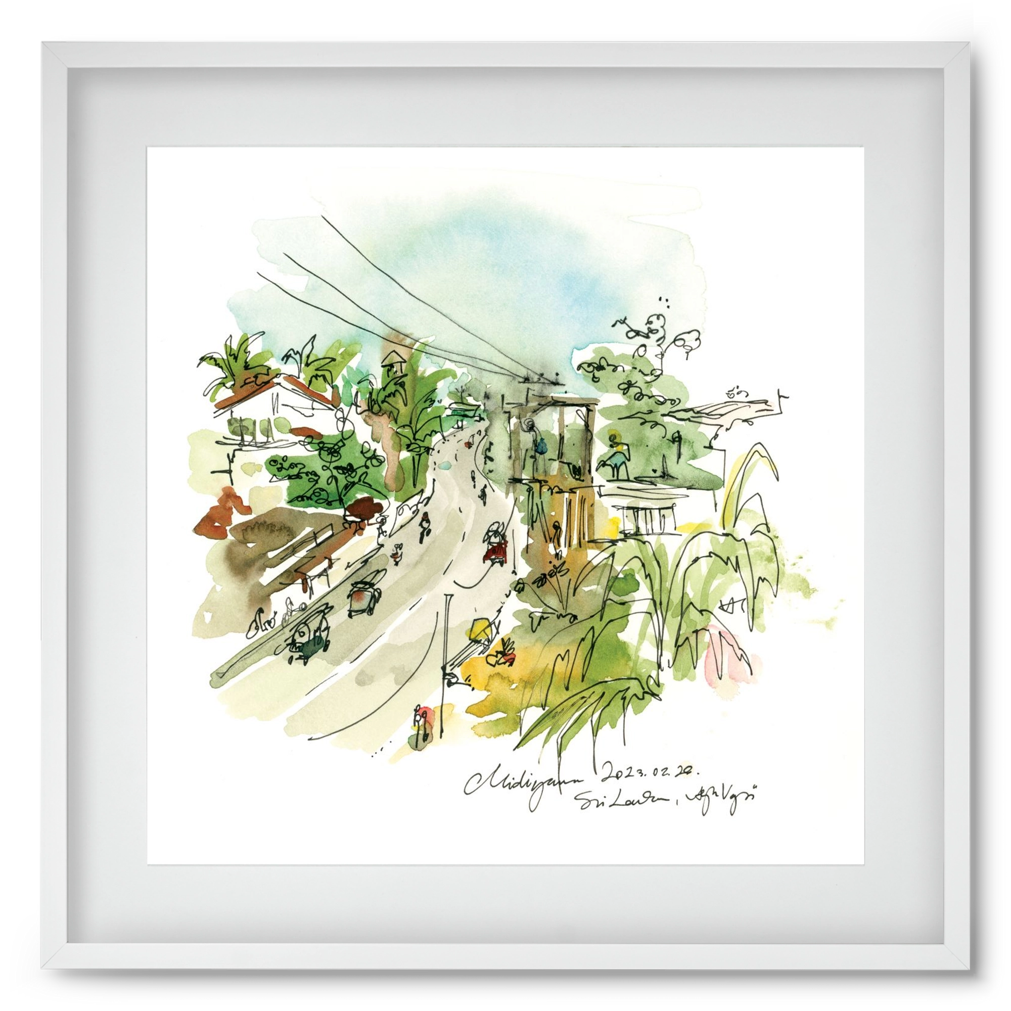 Midigama, Sri Lanka - 2023.02.26., 50x50 cm (40x40 cm), Fehér keret, paszpartuval