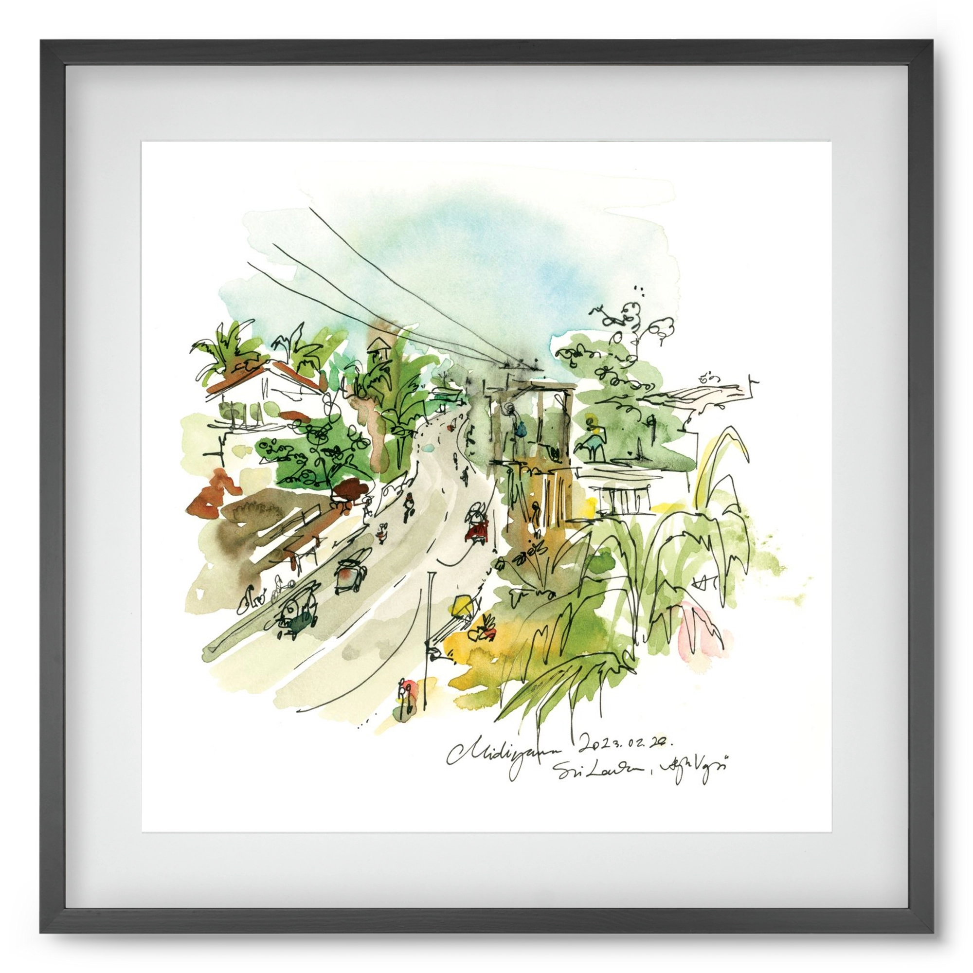 Midigama, Sri Lanka - 2023.02.26., 50x50 cm (40x40 cm), Fekete keret, paszpartuval