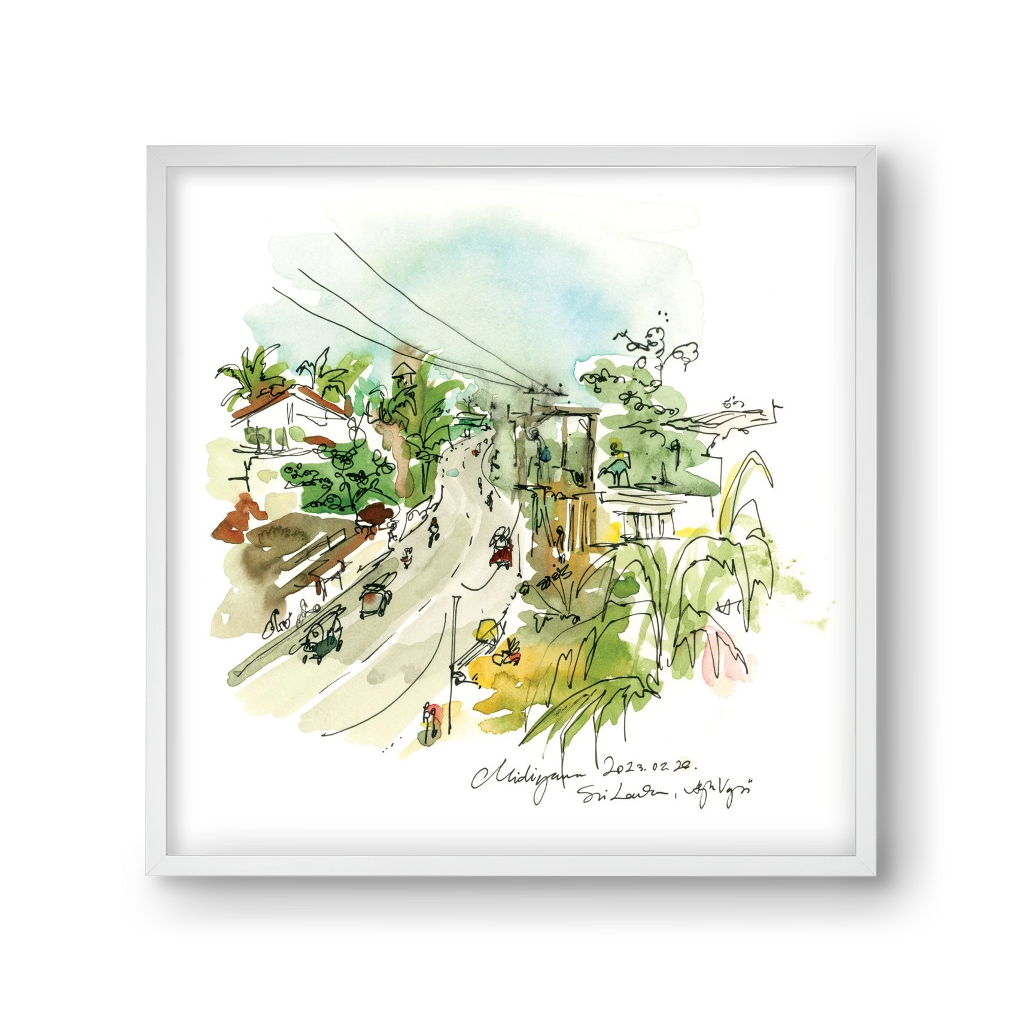 Midigama, Sri Lanka - 2023.02.26., 30x30 cm (30x30 cm), Fehér keret