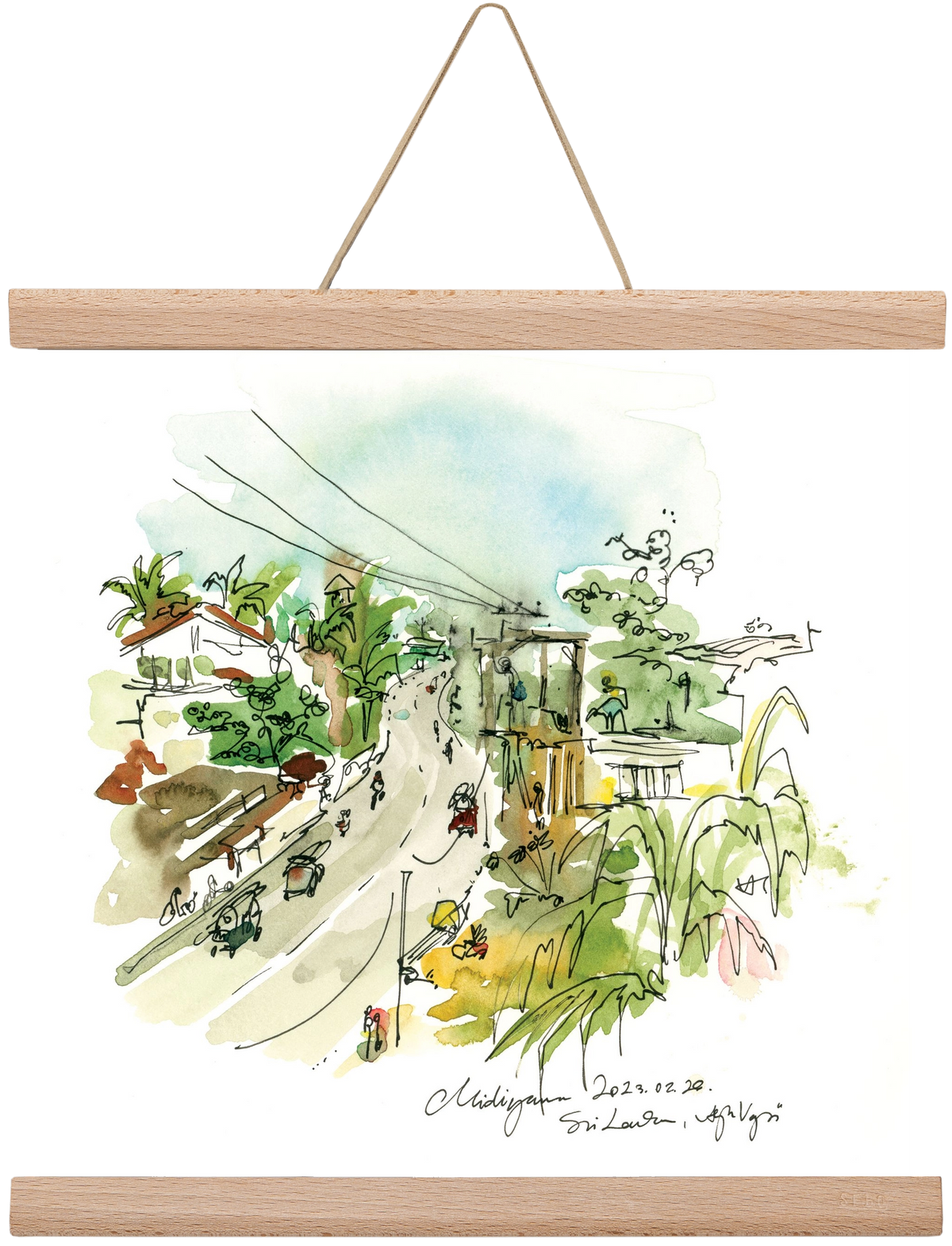 Midigama, Sri Lanka - 2023.02.26., 30x30 cm (30x30 cm), Tölgy akasztó