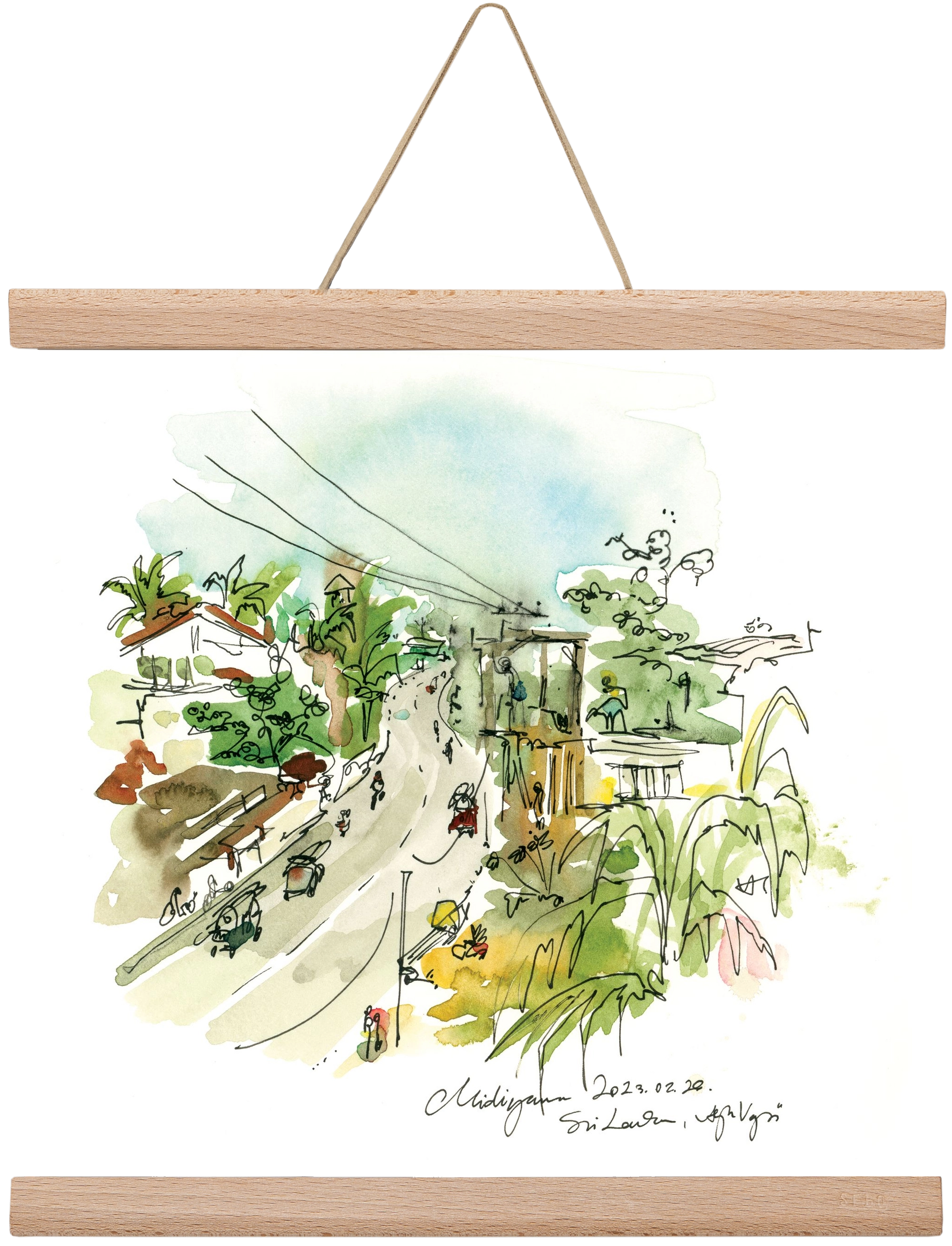 Midigama, Sri Lanka - 2023.02.26., 30x30 cm (30x30 cm), Tölgy akasztó