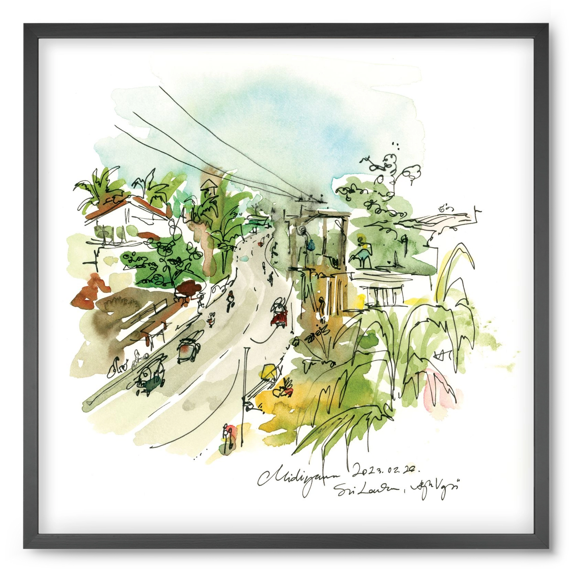 Midigama, Sri Lanka - 2023.02.26., 50x50 cm (50x50 cm), Fekete keret