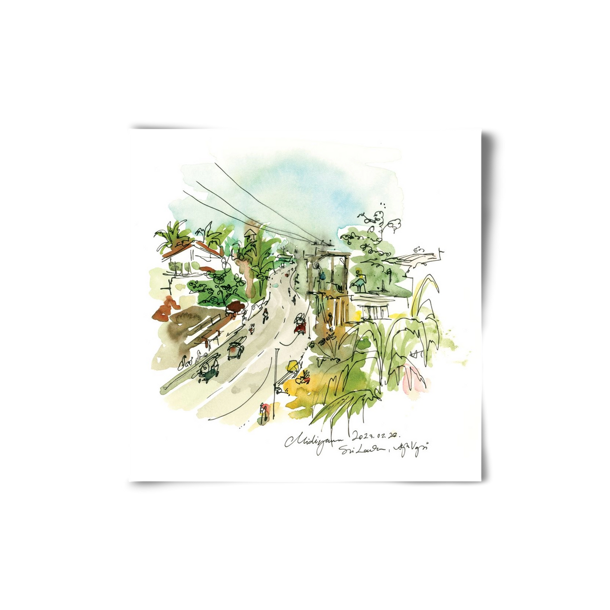 Midigama, Sri Lanka - 2023.02.26., 20x20 cm, Keret nélkül