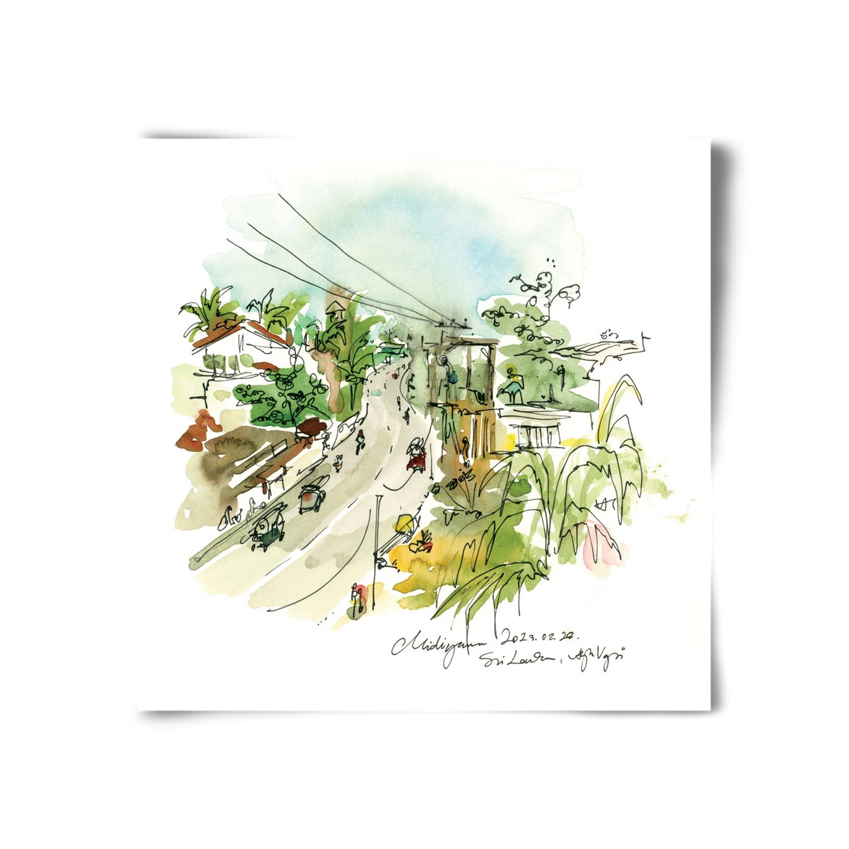 Midigama, Sri Lanka - 2023.02.26., 30x30 cm, Keret nélkül