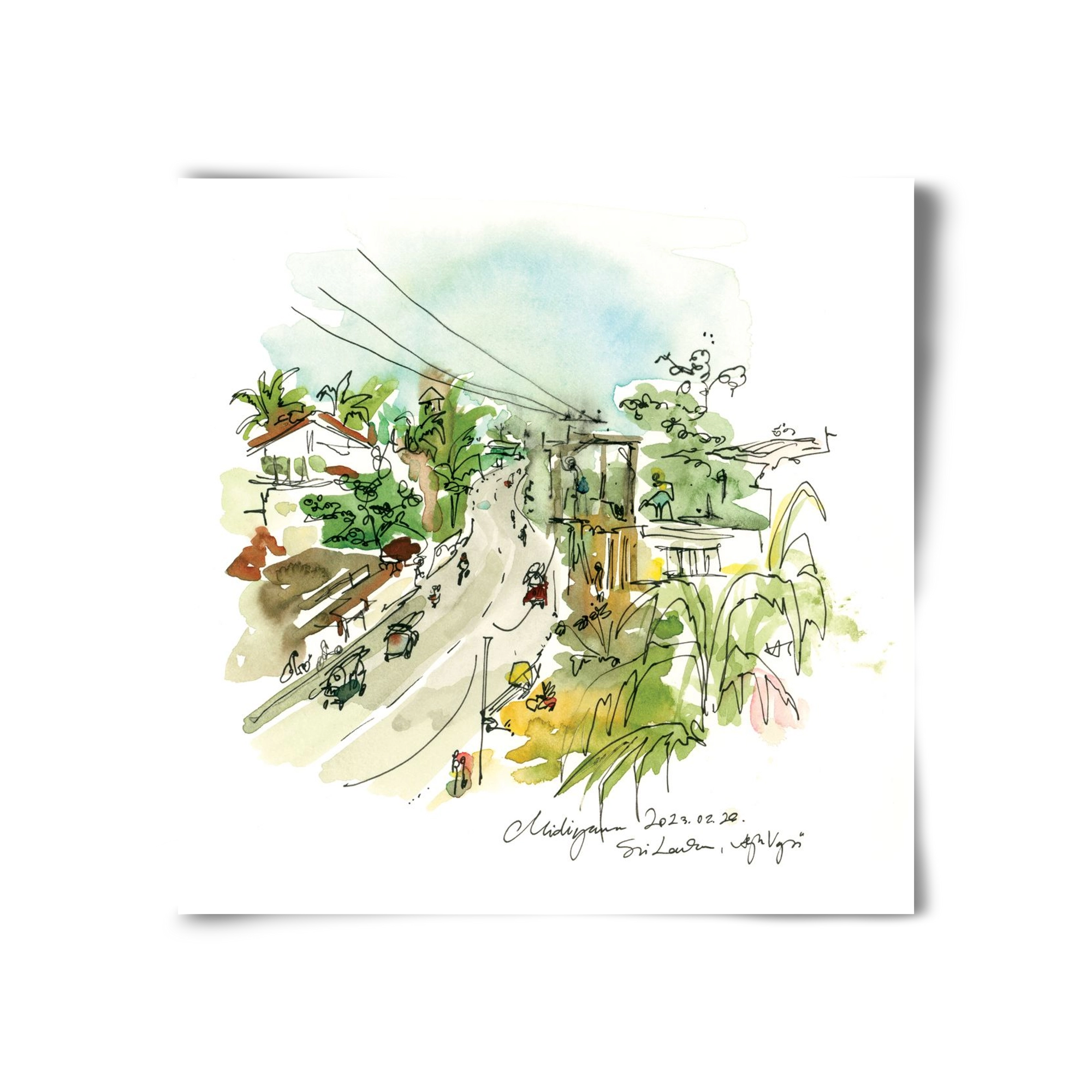 Midigama, Sri Lanka - 2023.02.26., 30x30 cm, Keret nélkül