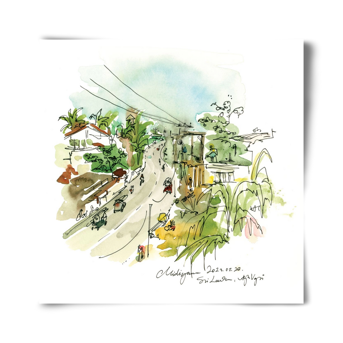 Midigama, Sri Lanka - 2023.02.26., 40x40 cm, Keret nélkül