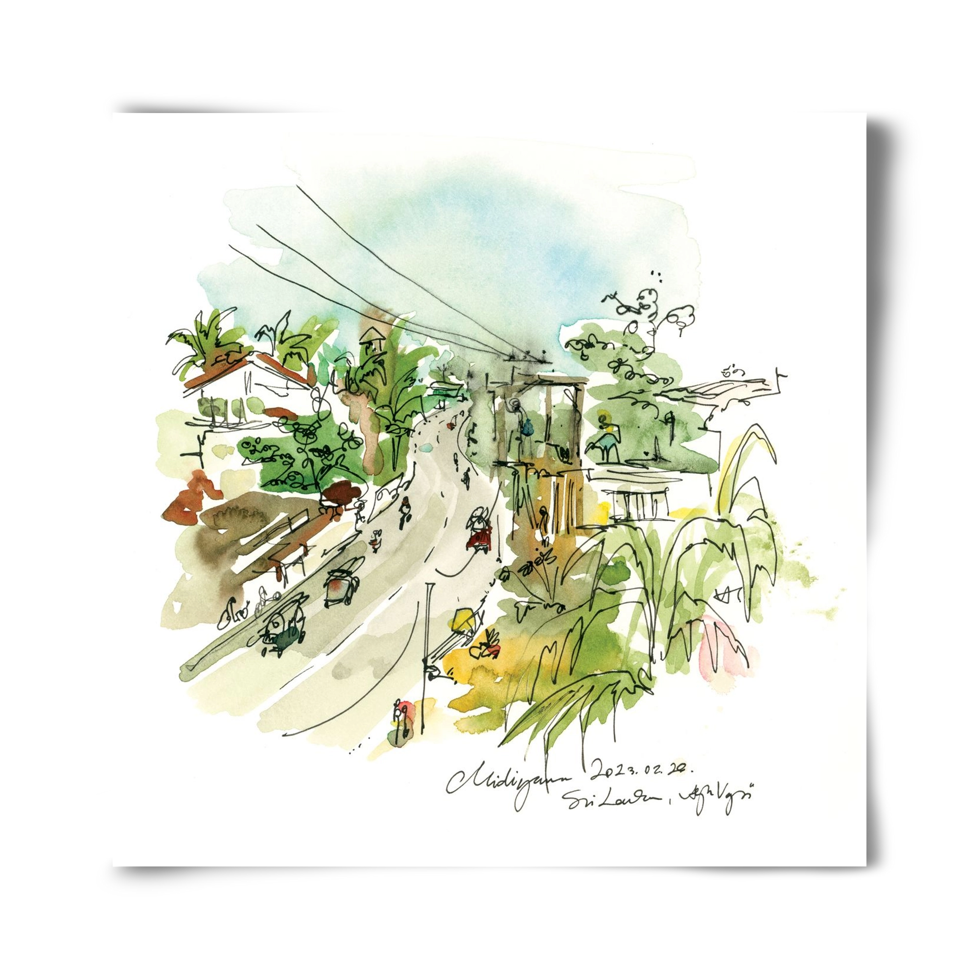 Midigama, Sri Lanka - 2023.02.26., 40x40 cm, Keret nélkül