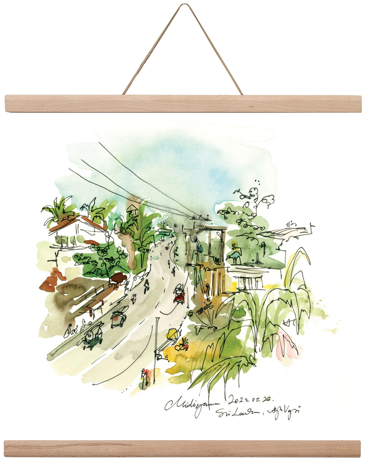 Midigama, Sri Lanka - 2023.02.26., 40x40 cm (40x40 cm), Tölgy akasztó