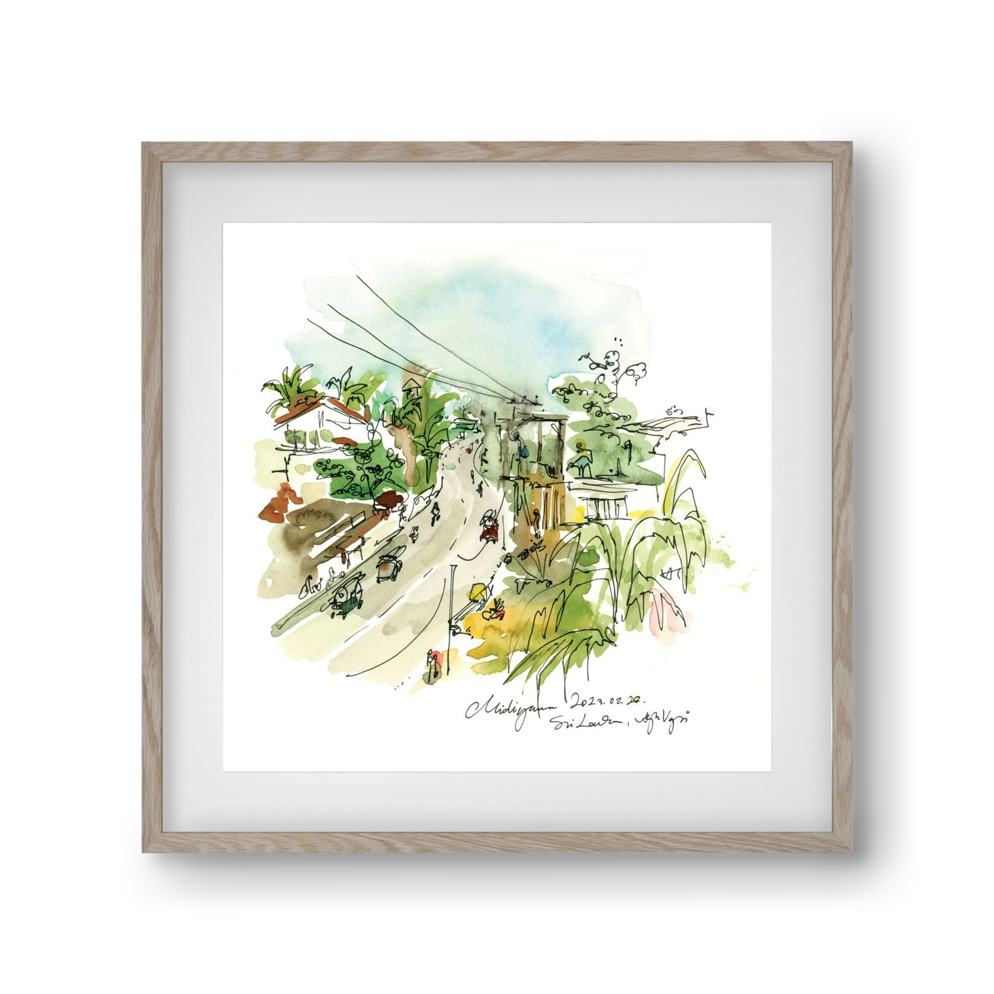 Midigama, Sri Lanka - 2023.02.26., 30x30 cm (20x20 cm), Tölgy keret, paszpartuval