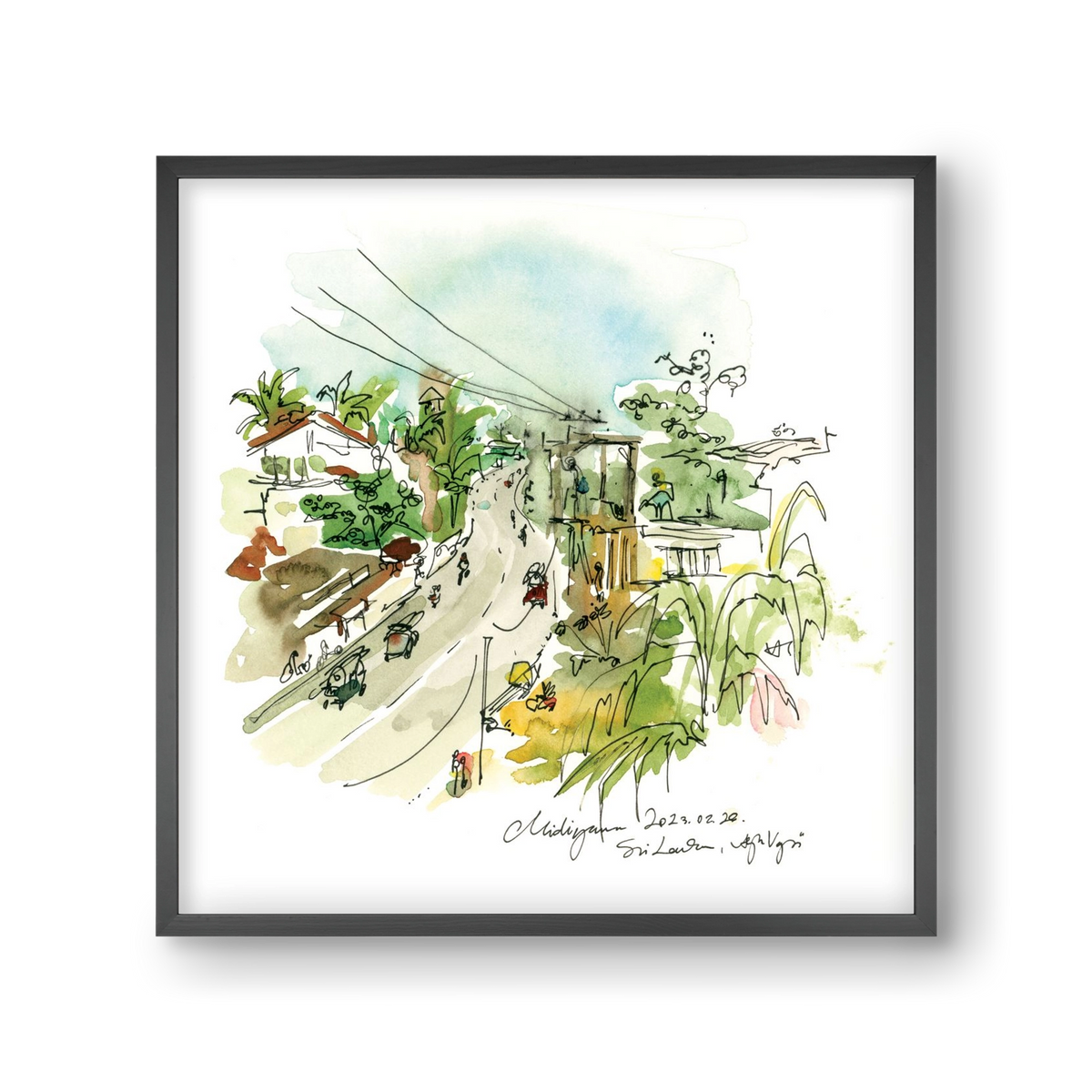 Midigama, Sri Lanka - 2023.02.26., 30x30 cm (30x30 cm), Fekete keret