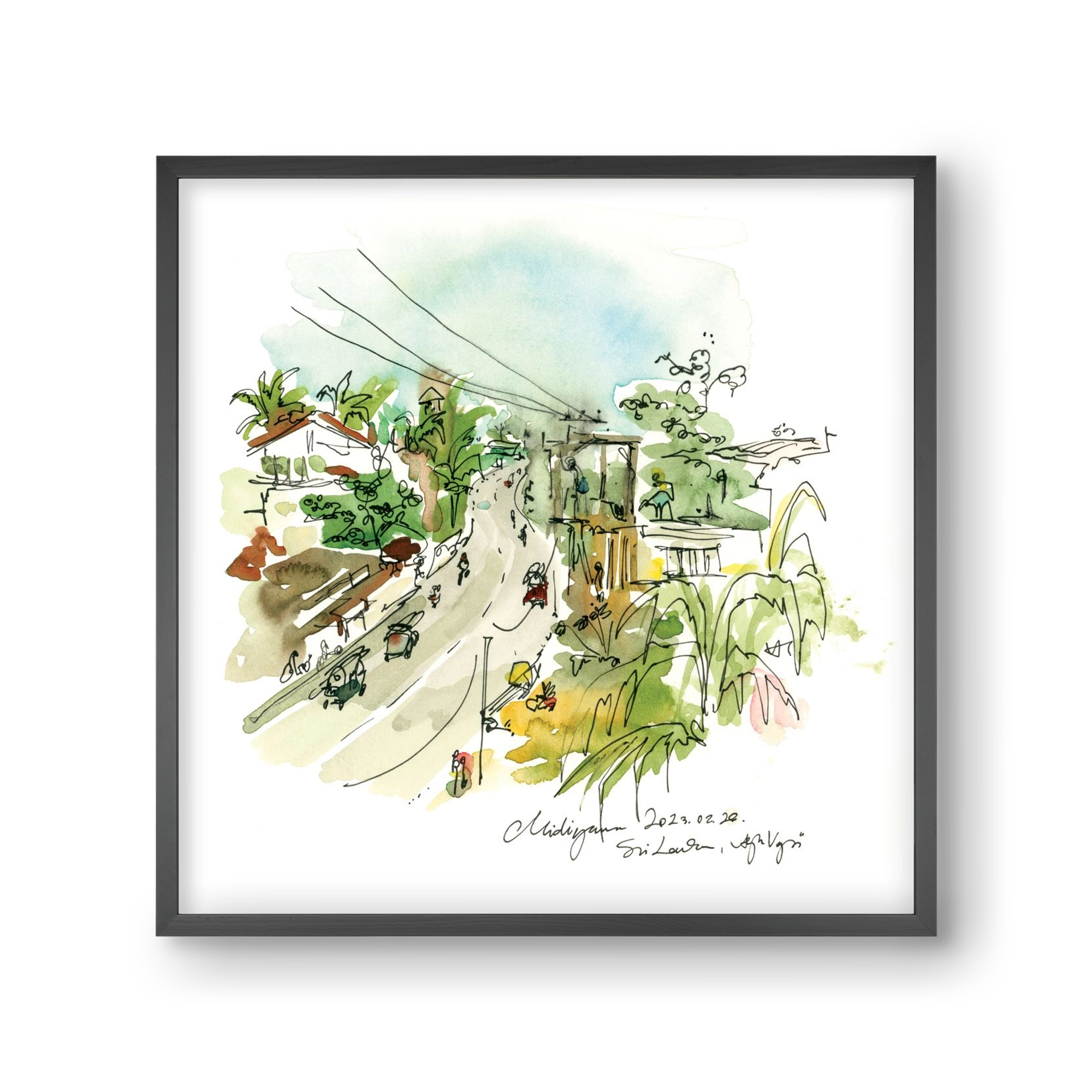 Midigama, Sri Lanka - 2023.02.26., 30x30 cm (30x30 cm), Fekete keret