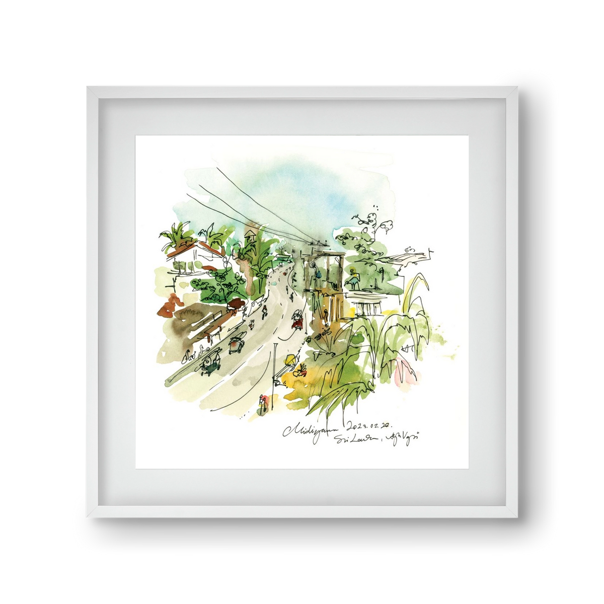 Midigama, Sri Lanka - 2023.02.26., 30x30 cm (20x20 cm), Fehér keret, paszpartuval