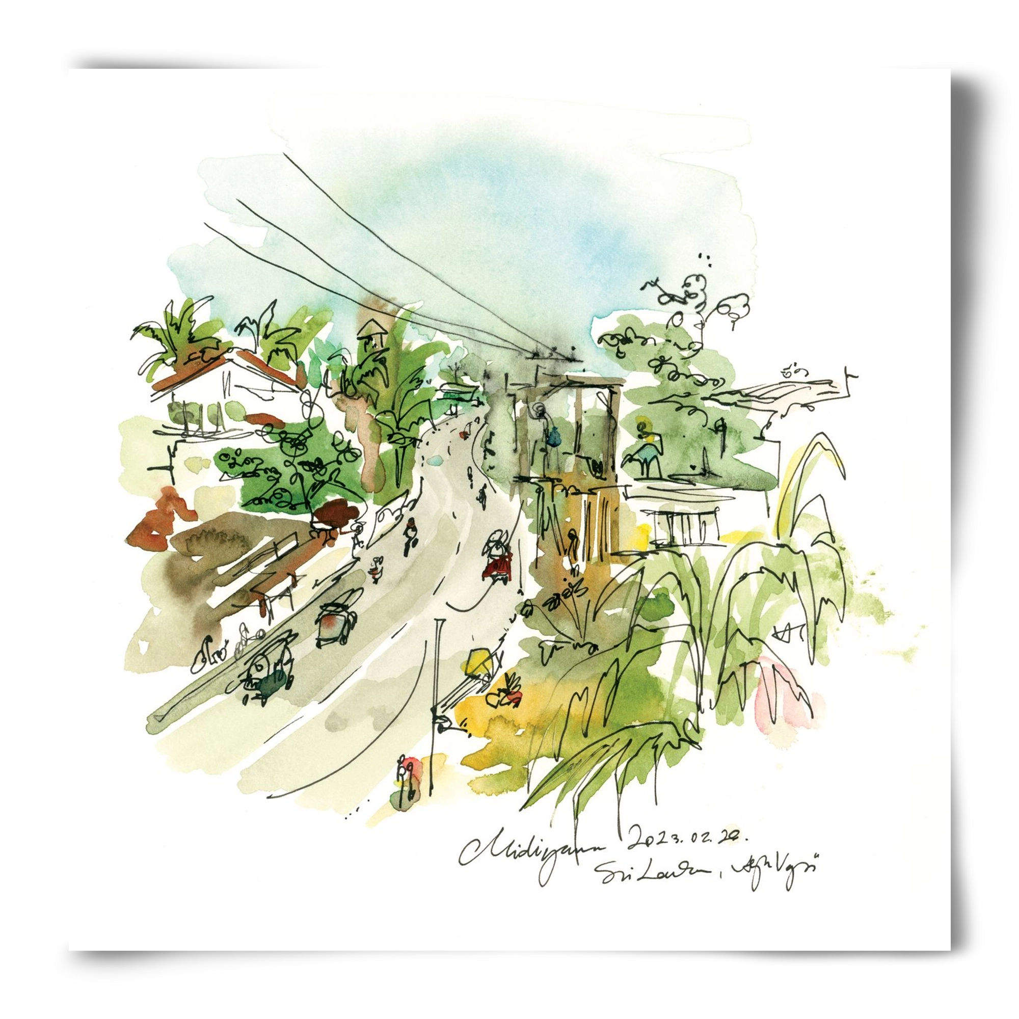 Midigama, Sri Lanka - 2023.02.26., 50x50 cm, Keret nélkül