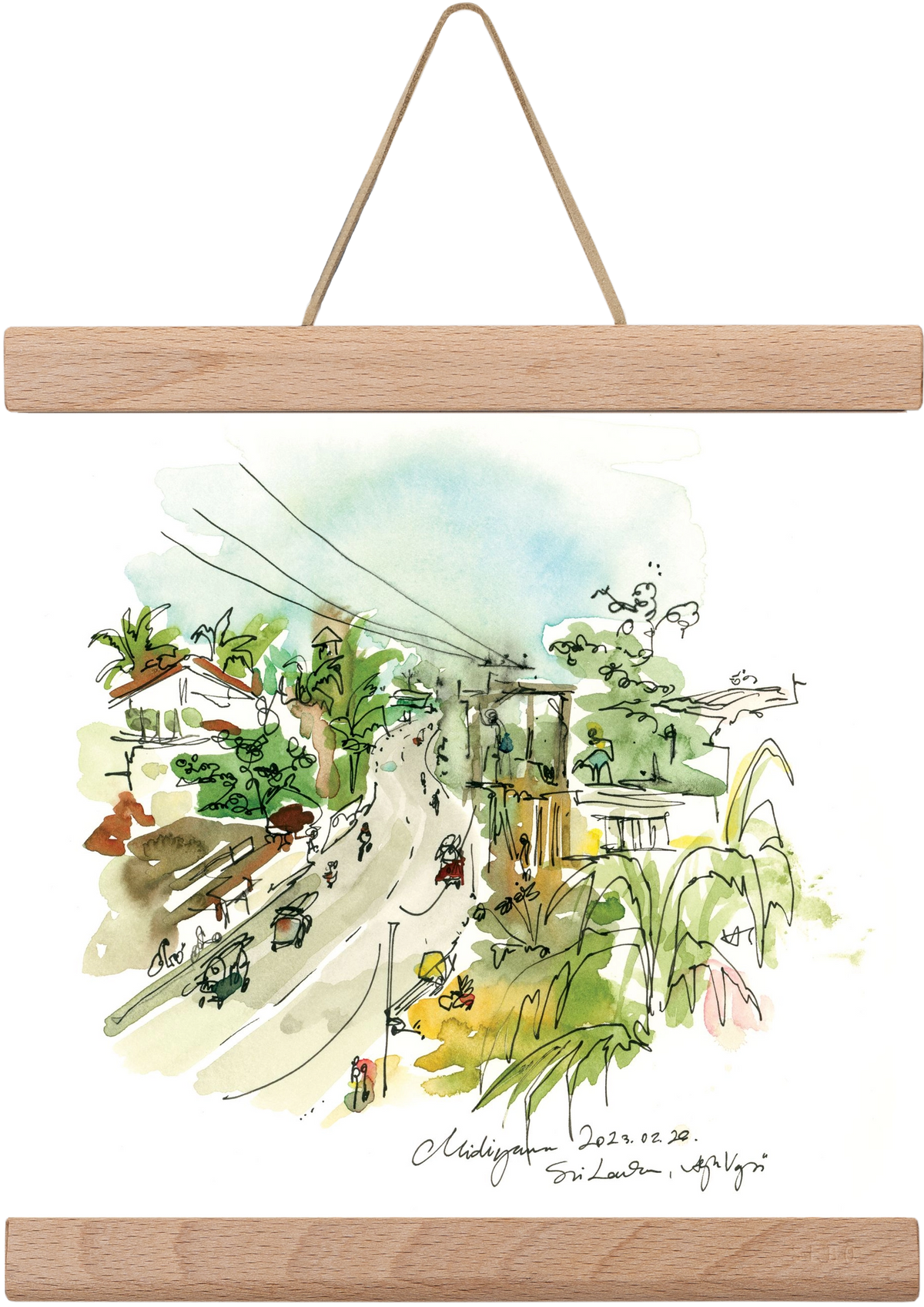 Midigama, Sri Lanka - 2023.02.26., 20x20 cm (20x20 cm), Tölgy akasztó