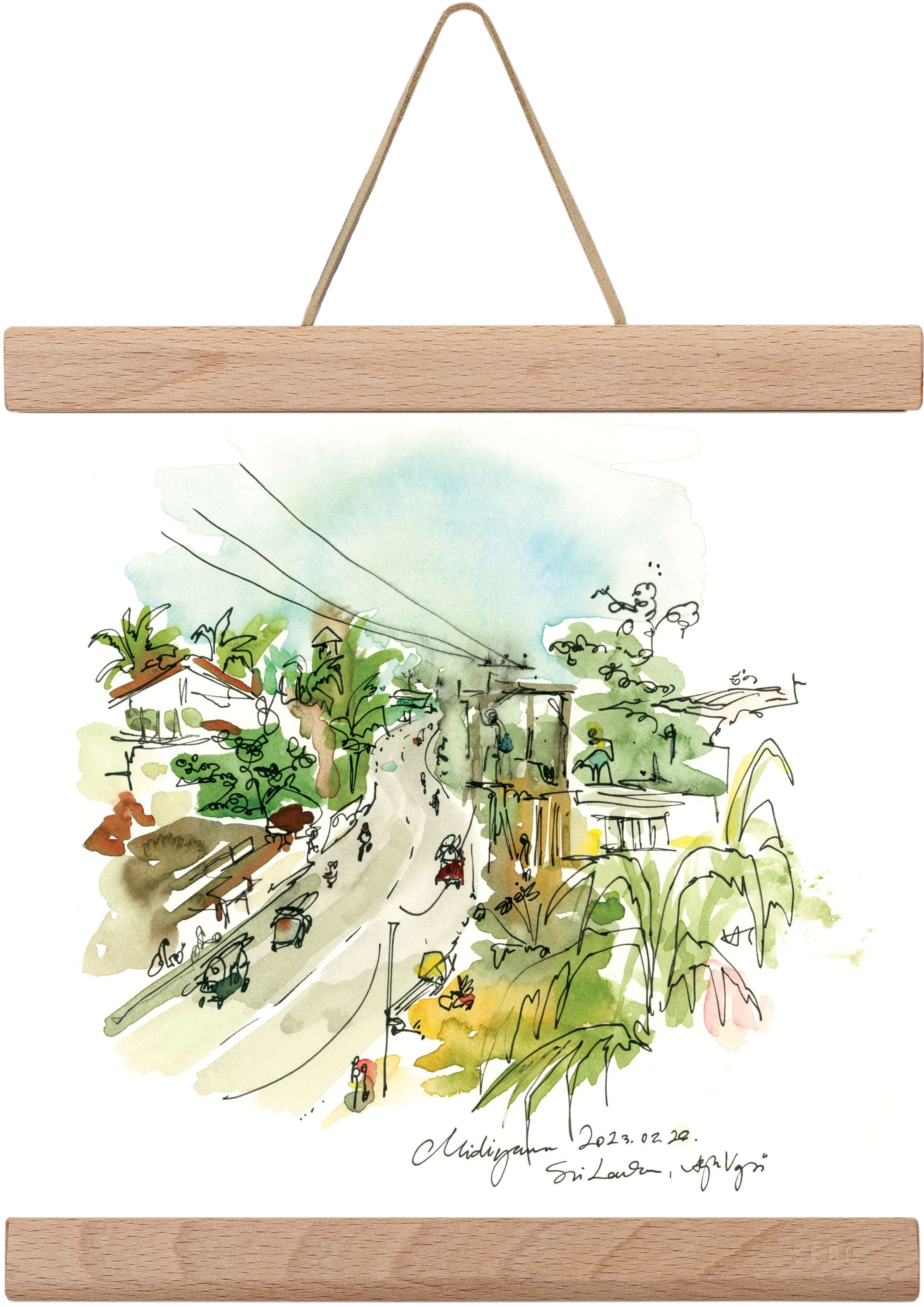 Midigama, Sri Lanka - 2023.02.26., 20x20 cm (20x20 cm), Tölgy akasztó